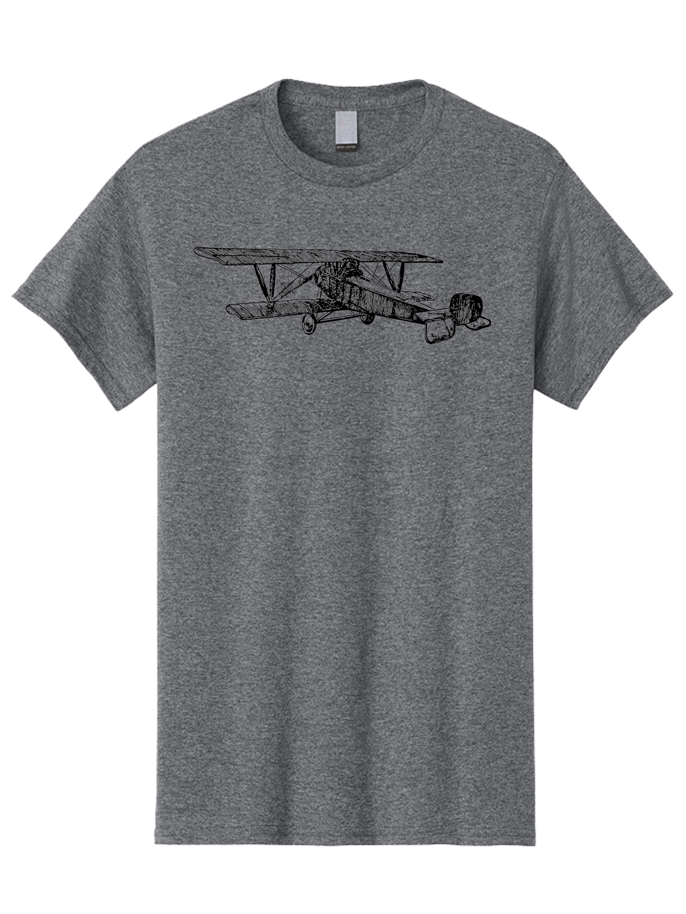 Biplane Men'S Graphic Tee, 100% Cotton, Comfortable Casual Summer Wear, Machine Washable, Vintage Airplane, Biplane Design, Sketch Art, Aviation History, Classic Aircraft, Retro Flying Machine, Nostalgic Transport Aad782 7