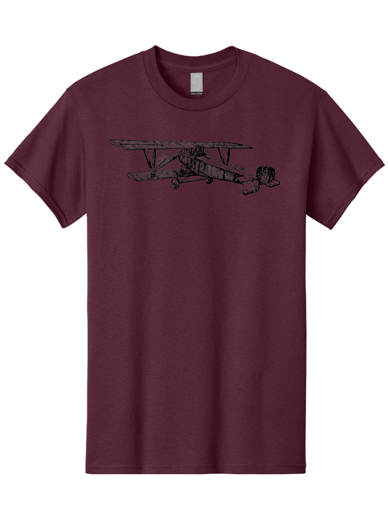 Biplane Men'S Graphic Tee, 100% Cotton, Comfortable Casual Summer Wear, Machine Washable, Vintage Airplane, Biplane Design, Sketch Art, Aviation History, Classic Aircraft, Retro Flying Machine, Nostalgic Transport Aad782 23