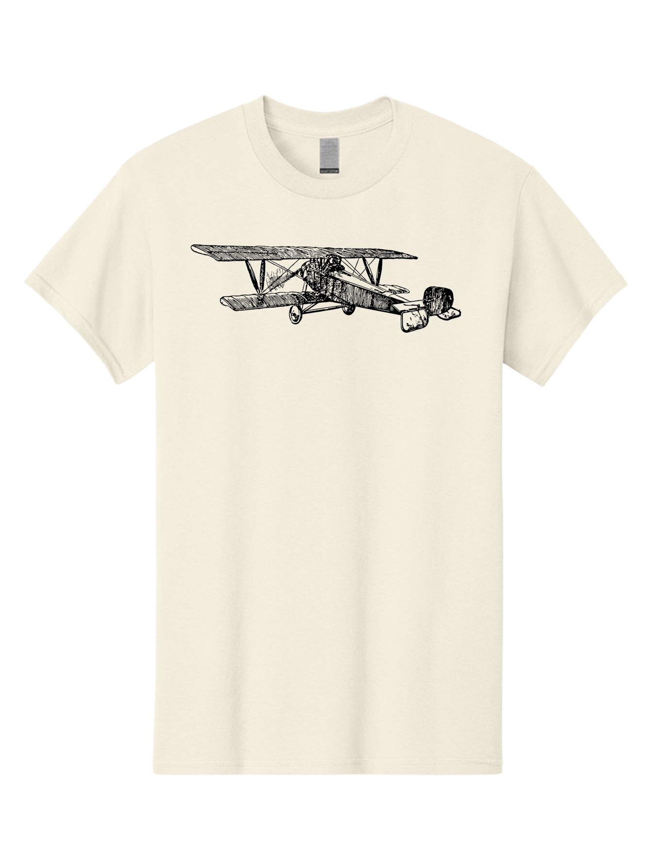 Biplane Men'S Graphic Tee, 100% Cotton, Comfortable Casual Summer Wear, Machine Washable, Vintage Airplane, Biplane Design, Sketch Art, Aviation History, Classic Aircraft, Retro Flying Machine, Nostalgic Transport Aad782 25