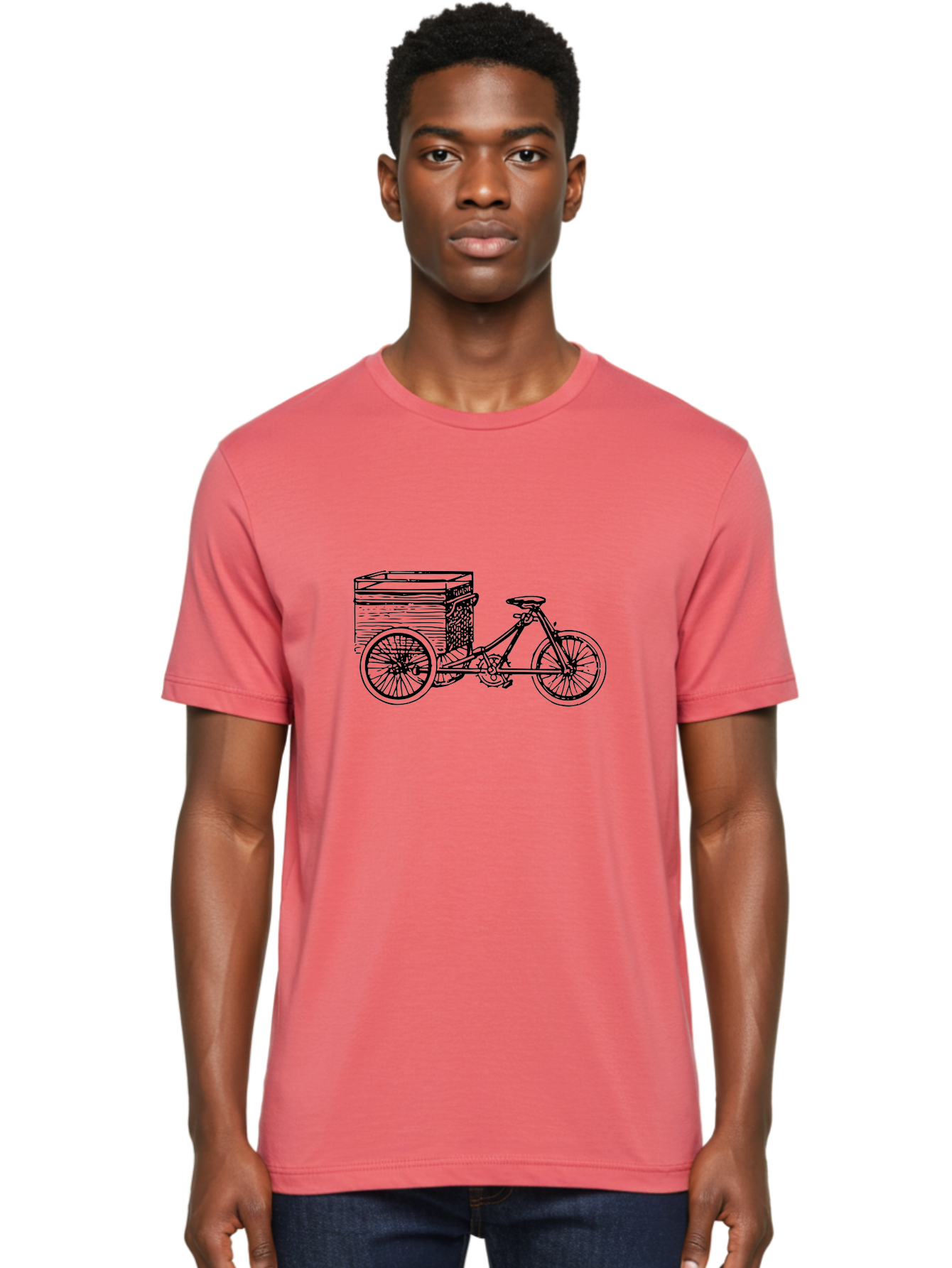 Cargobike Men'S Graphic Tee, 100% Cotton, Comfortable Casual Summer Wear, Machine Washable, Vintage Tricycle, Retro Bicycle, Goldilocks Branding, Cargo Bike, Three-Wheeled Vehicle, Nostalgic Design, Antique Bike Aad783 6