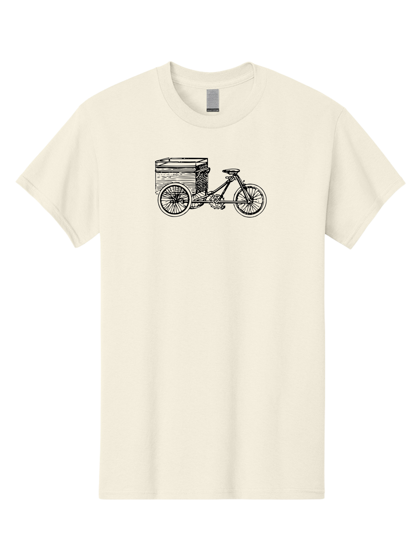 Cargobike Men'S Graphic Tee, 100% Cotton, Comfortable Casual Summer Wear, Machine Washable, Vintage Tricycle, Retro Bicycle, Goldilocks Branding, Cargo Bike, Three-Wheeled Vehicle, Nostalgic Design, Antique Bike Aad783 1