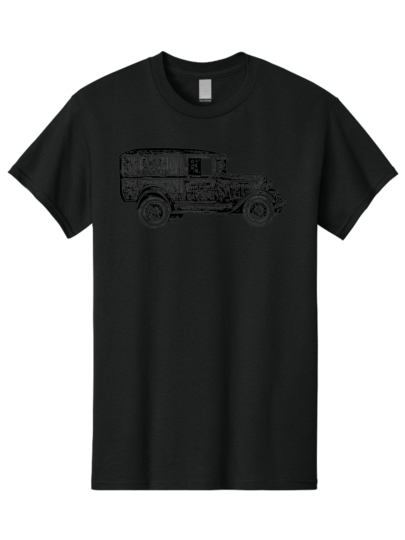 Correio Men'S Graphic Tee, 100% Cotton, Comfortable Casual Summer Wear, Machine Washable, Vintage Truck, Retro Vehicle, Classic Automobile, Correio Branding, Wooden Texture, Sketch Art, Antique Car, Nostalgic Design, Old-Fashioned, Aad784 13