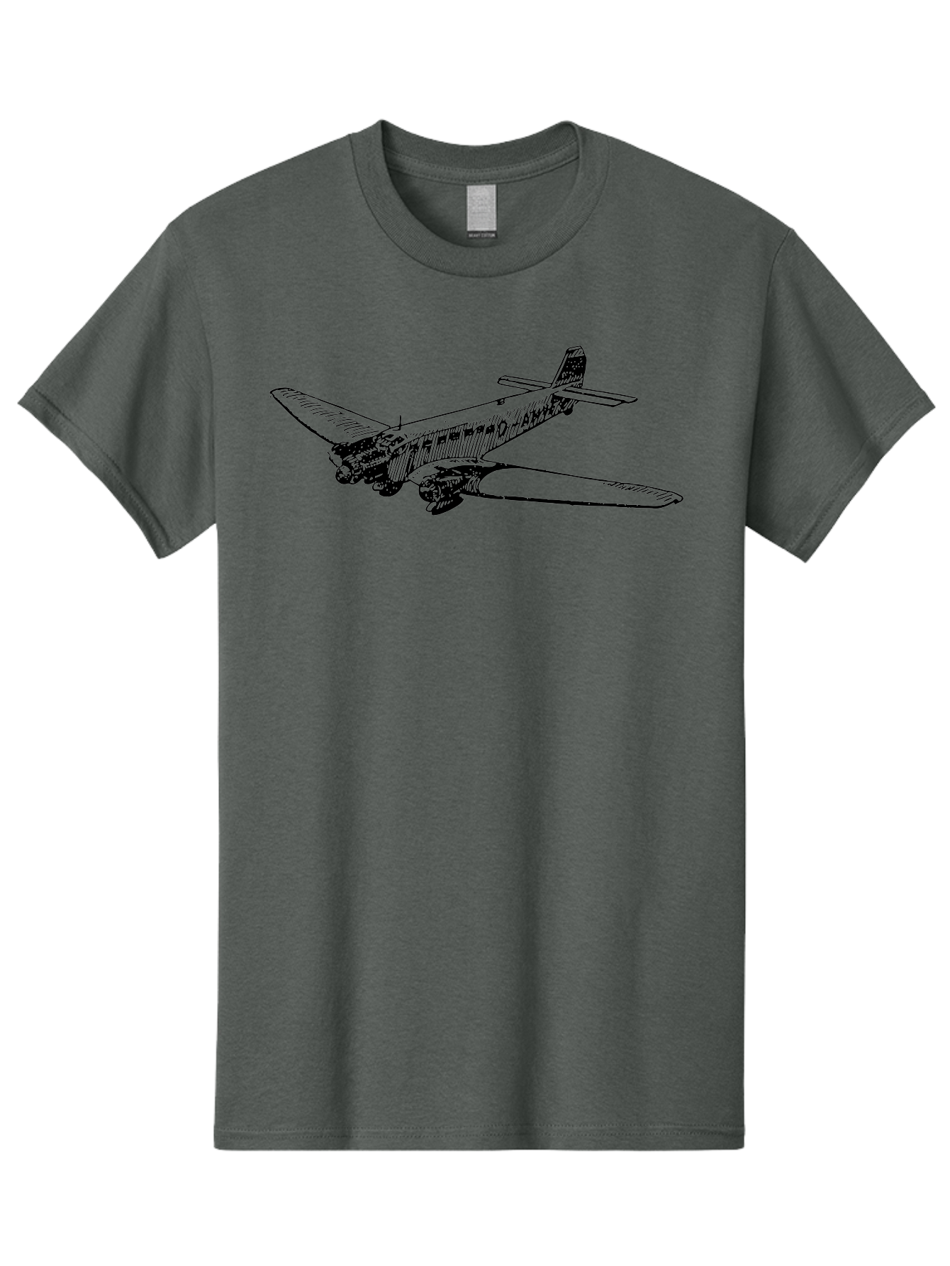 Dc3-Airplane Men'S Graphic Tee, 100% Cotton, Comfortable Casual Summer Wear, Machine Washable, Vintage Airplane, Classic Aircraft, Dc-3 Plane, Propeller-Driven Plane, Aviation History, Retro Flying Machine, Black And White Illustration, Aad785 25