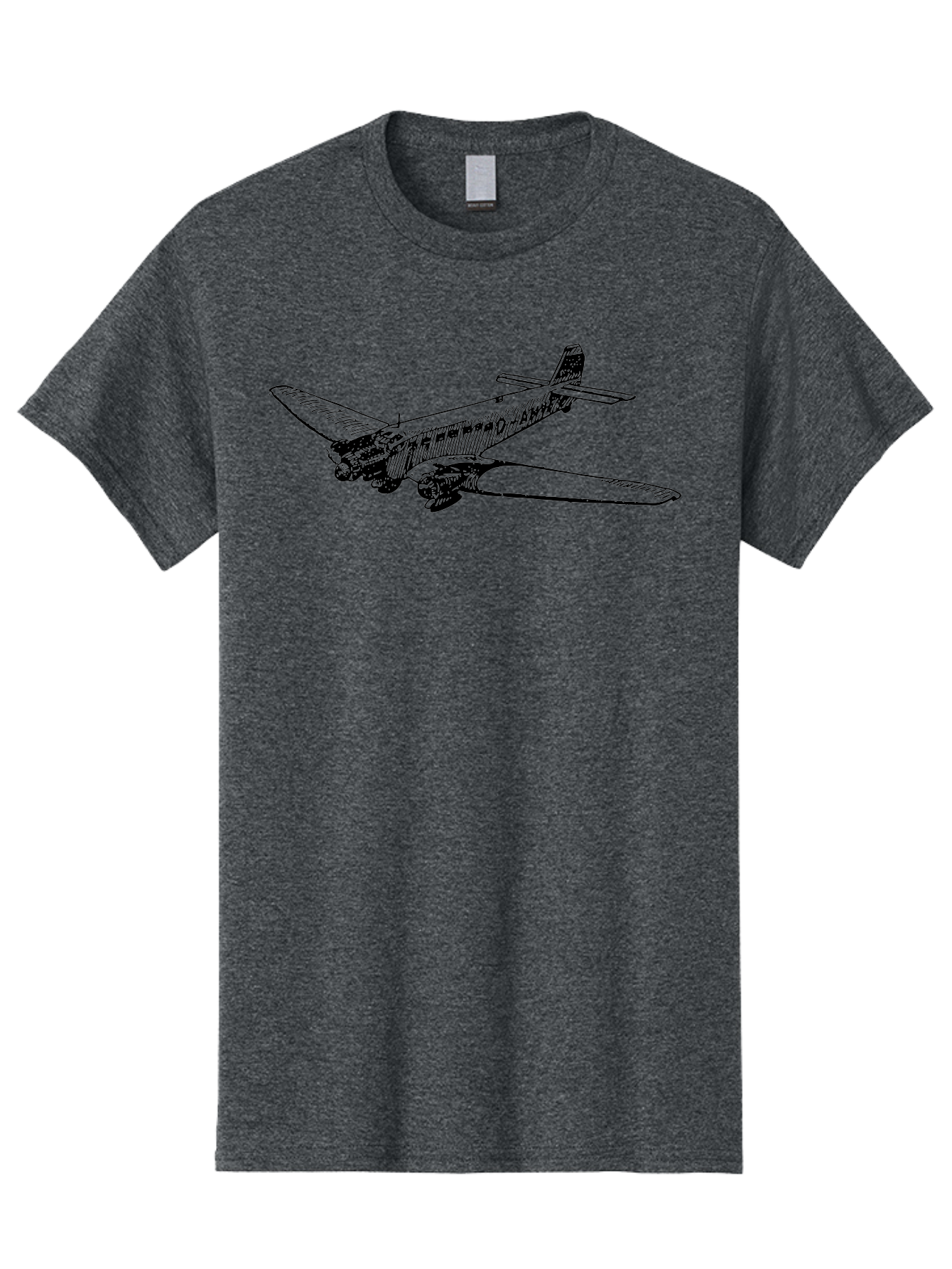 Dc3-Airplane Men'S Graphic Tee, 100% Cotton, Comfortable Casual Summer Wear, Machine Washable, Vintage Airplane, Classic Aircraft, Dc-3 Plane, Propeller-Driven Plane, Aviation History, Retro Flying Machine, Black And White Illustration, Aad785 15