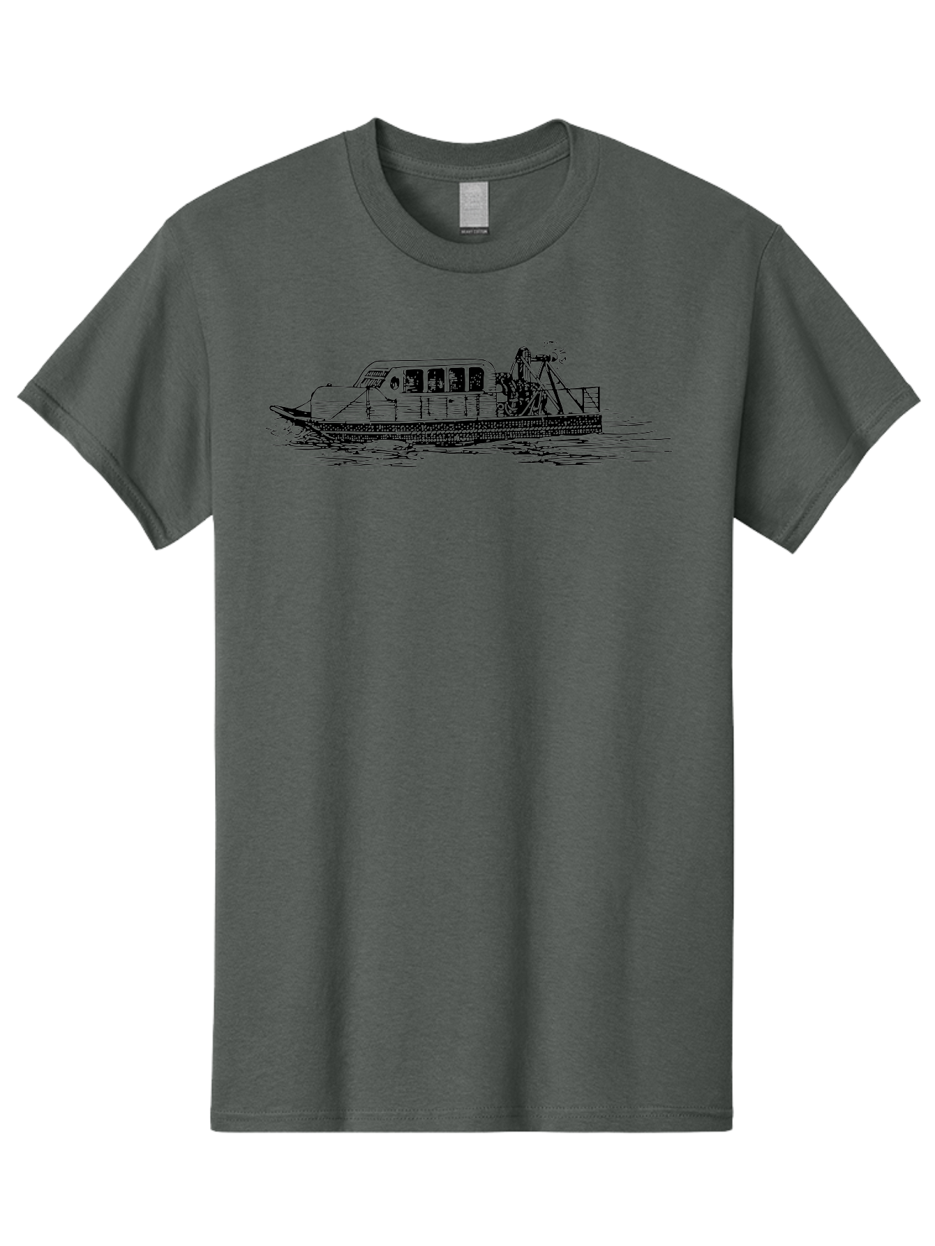 Dredger-Ship Men'S Graphic Tee, 100% Cotton, Comfortable Casual Summer Wear, Machine Washable, Dredging Equipment, Waterway Construction, Marine Engineering, Dredger Barge, Heavy Machinery, Industrial Vessel, Dredging Operations Aad787 17