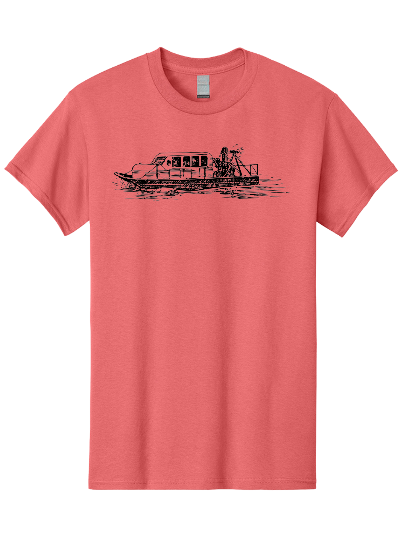 Dredger-Ship Men'S Graphic Tee, 100% Cotton, Comfortable Casual Summer Wear, Machine Washable, Dredging Equipment, Waterway Construction, Marine Engineering, Dredger Barge, Heavy Machinery, Industrial Vessel, Dredging Operations Aad787 19
