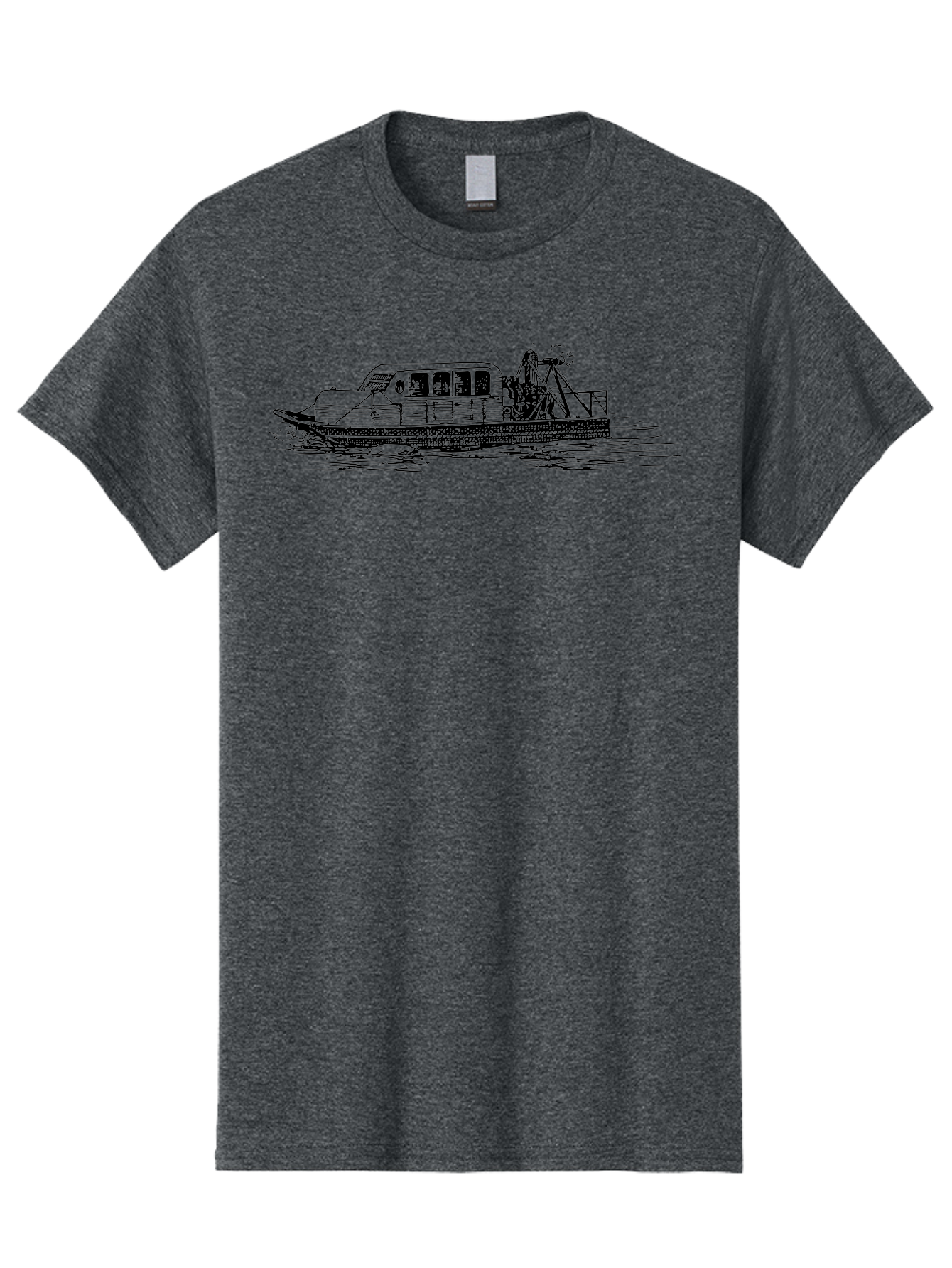 Dredger-Ship Men'S Graphic Tee, 100% Cotton, Comfortable Casual Summer Wear, Machine Washable, Dredging Equipment, Waterway Construction, Marine Engineering, Dredger Barge, Heavy Machinery, Industrial Vessel, Dredging Operations Aad787 7