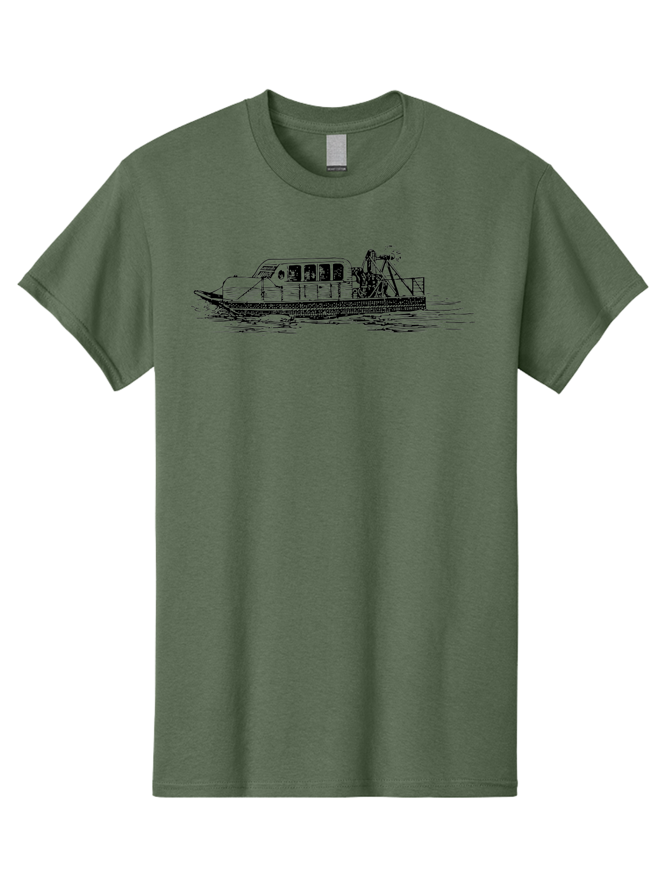 Dredger-Ship Men'S Graphic Tee, 100% Cotton, Comfortable Casual Summer Wear, Machine Washable, Dredging Equipment, Waterway Construction, Marine Engineering, Dredger Barge, Heavy Machinery, Industrial Vessel, Dredging Operations Aad787 1