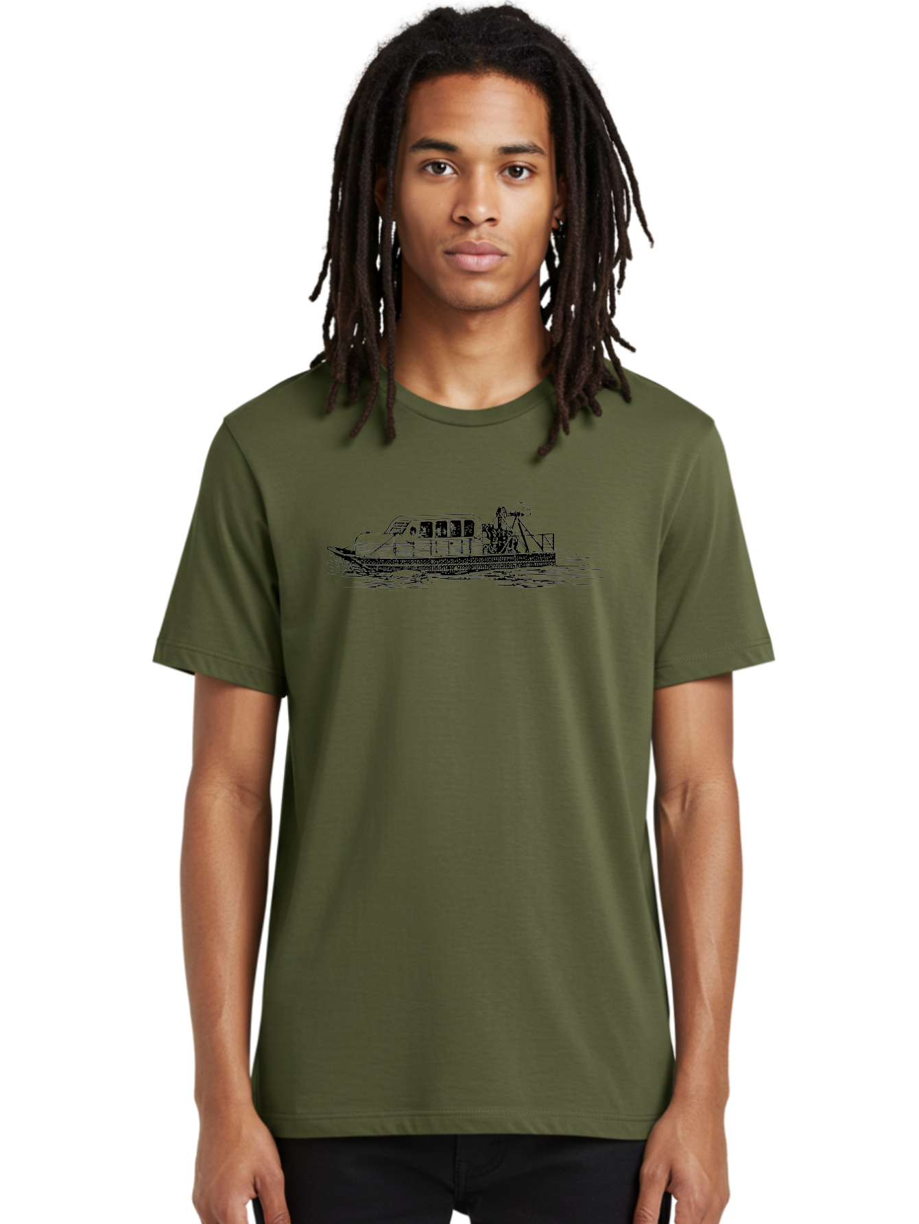 Dredger-Ship Men'S Graphic Tee, 100% Cotton, Comfortable Casual Summer Wear, Machine Washable, Dredging Equipment, Waterway Construction, Marine Engineering, Dredger Barge, Heavy Machinery, Industrial Vessel, Dredging Operations Aad787 2