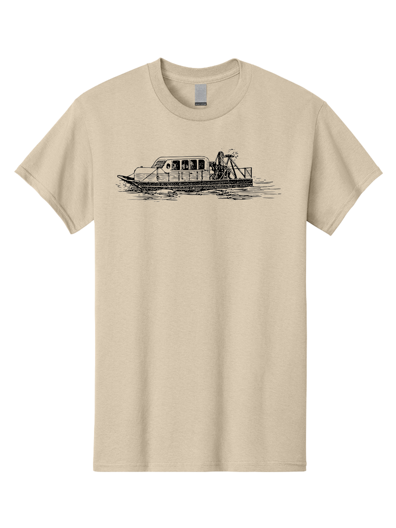 Dredger-Ship Men'S Graphic Tee, 100% Cotton, Comfortable Casual Summer Wear, Machine Washable, Dredging Equipment, Waterway Construction, Marine Engineering, Dredger Barge, Heavy Machinery, Industrial Vessel, Dredging Operations Aad787 25