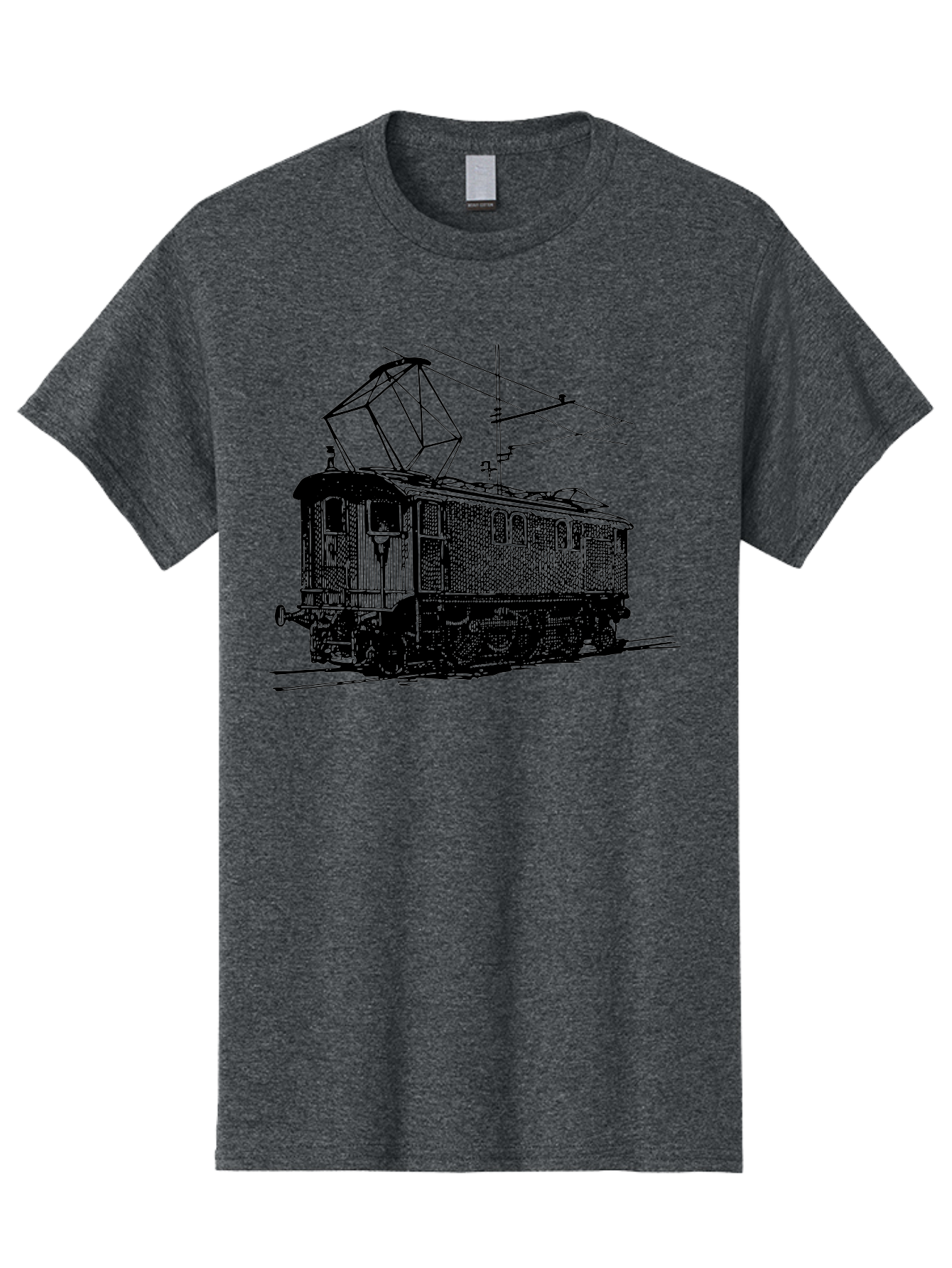 Electric-Train Men'S Graphic Tee, 100% Cotton, Comfortable Casual Summer Wear, Machine Washable, Vintage Electric Train, Railway Locomotive, Transportation Mode, Electric Power, Railway Technology, Historic Train Design, Public Transit Aad788 23