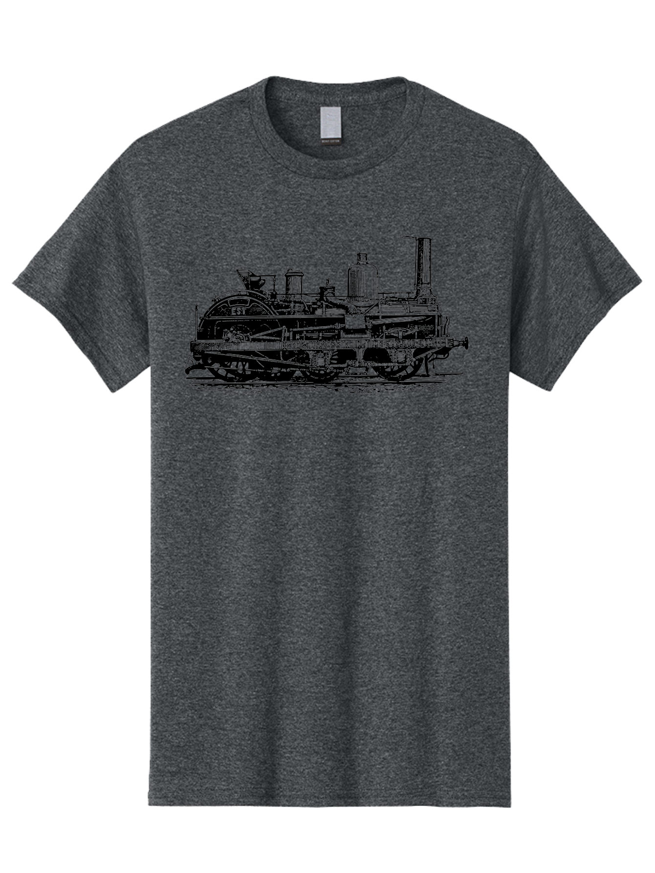 Est-Steam-Train Men'S Graphic Tee, 100% Cotton, Comfortable Casual Summer Wear, Machine Washable, Vintage Train Engine, Steam Locomotive, Classic Transportation, Esi Train, Rail Travel, Nostalgic Vehicle, Industrial Heritage, Old Train, Aad789 17