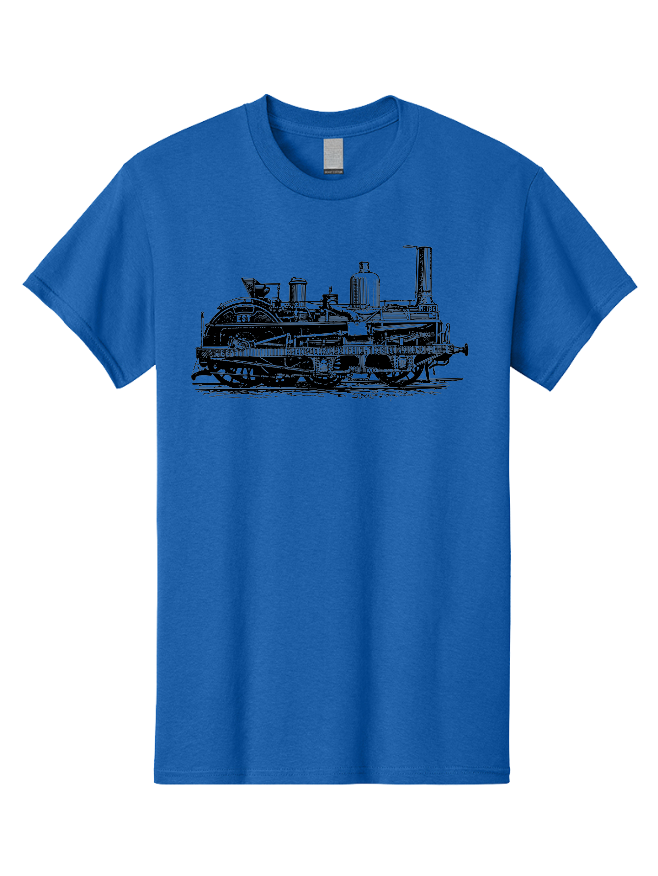 Est-Steam-Train Men'S Graphic Tee, 100% Cotton, Comfortable Casual Summer Wear, Machine Washable, Vintage Train Engine, Steam Locomotive, Classic Transportation, Esi Train, Rail Travel, Nostalgic Vehicle, Industrial Heritage, Old Train, Aad789 27