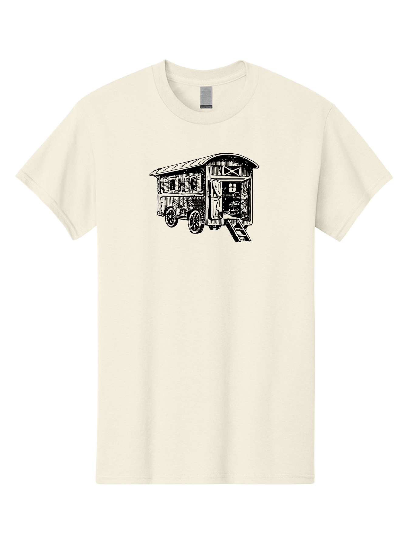 Gypsy-Vardo Men'S Graphic Tee, 100% Cotton, Comfortable Casual Summer Wear, Machine Washable, Gypsy Caravan, Vintage Trailer, Wooden Caravan, Rustic Charm, Travel Trailer, Nomadic Lifestyle, Alternative Living, Bohemian Style Aad791 19