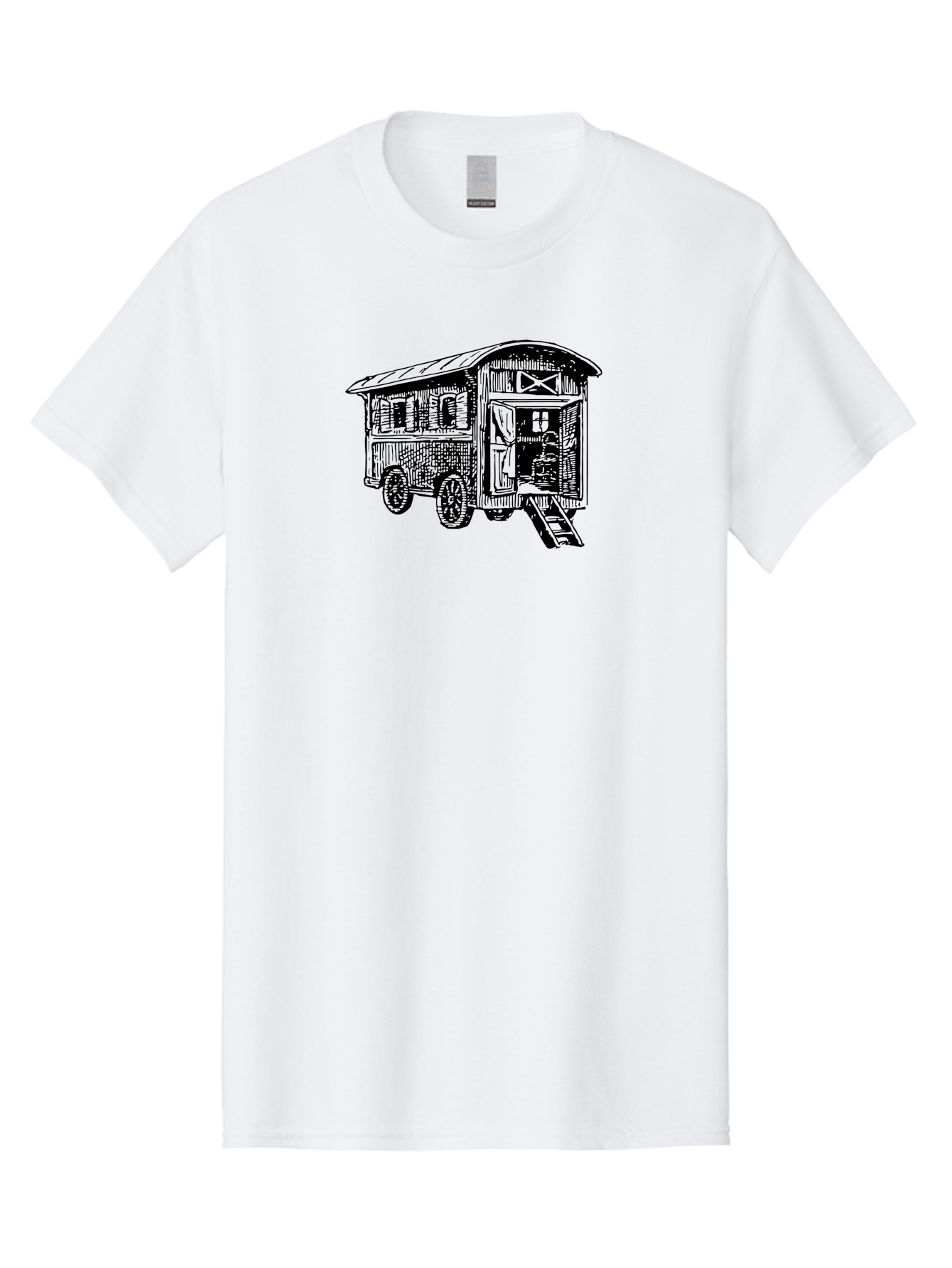 Gypsy-Vardo Men'S Graphic Tee, 100% Cotton, Comfortable Casual Summer Wear, Machine Washable, Gypsy Caravan, Vintage Trailer, Wooden Caravan, Rustic Charm, Travel Trailer, Nomadic Lifestyle, Alternative Living, Bohemian Style Aad791 15