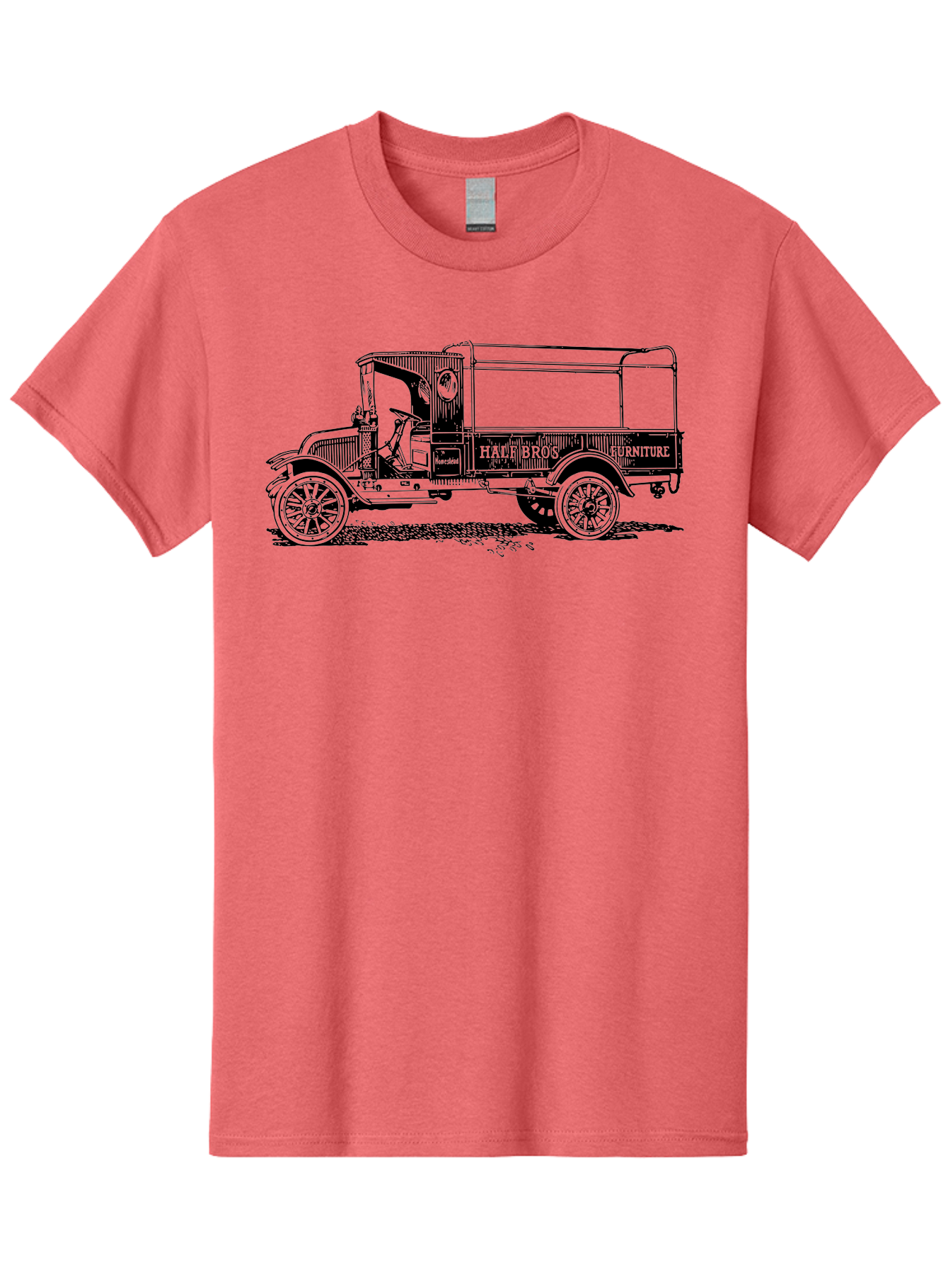 Hall-Bros-Furniture Men'S Graphic Tee, 100% Cotton, Comfortable Casual Summer Wear, Machine Washable, Vintage Truck, Antique Delivery Vehicle, Hale Bros Furniture, Classic Truck Design, Old Truck, Retro Transportation, Furniture Delivery, Aad792 7