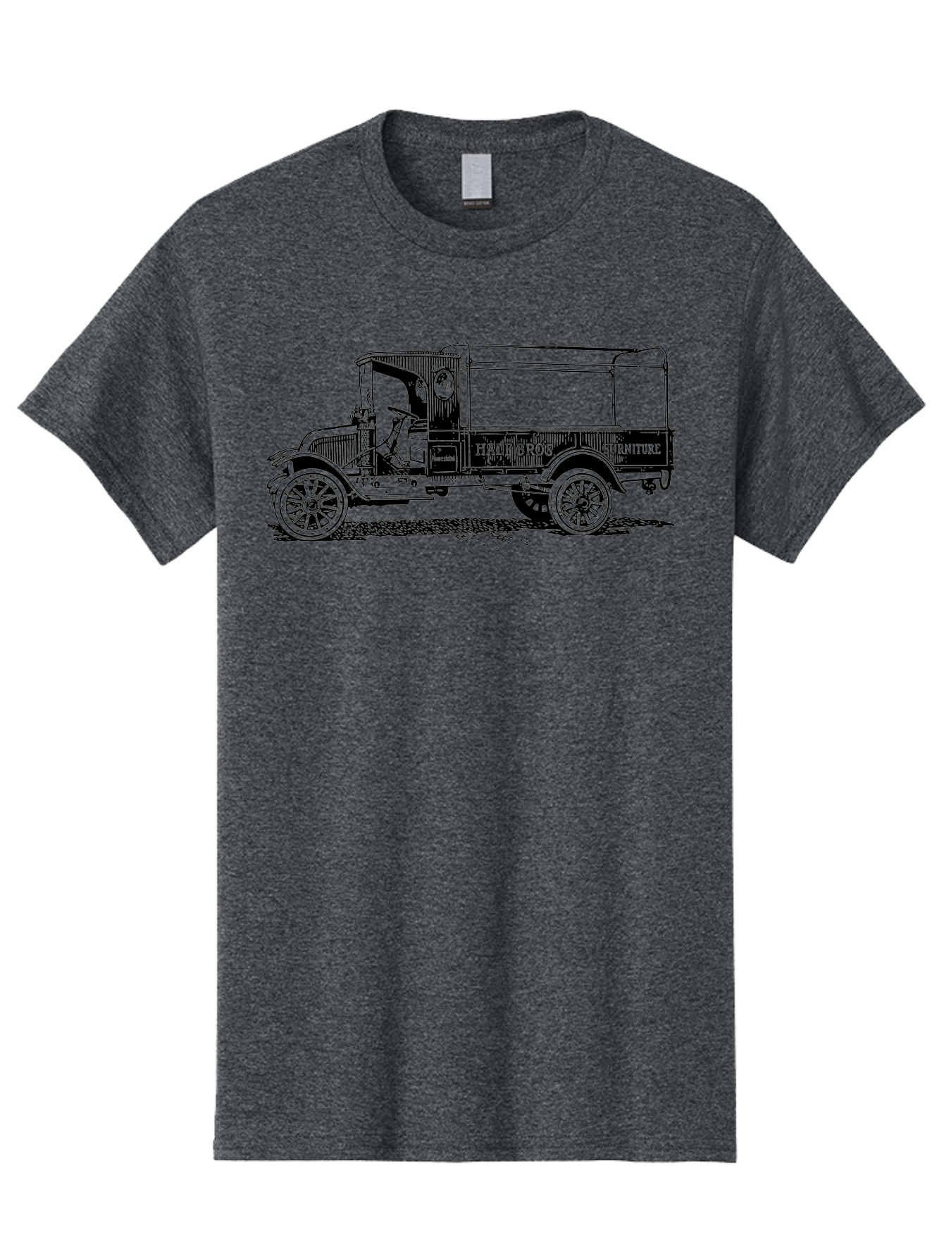 Hall-Bros-Furniture Men'S Graphic Tee, 100% Cotton, Comfortable Casual Summer Wear, Machine Washable, Vintage Truck, Antique Delivery Vehicle, Hale Bros Furniture, Classic Truck Design, Old Truck, Retro Transportation, Furniture Delivery, Aad792 1