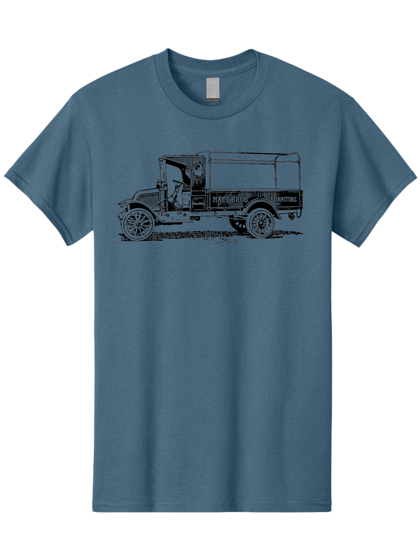 Hall-Bros-Furniture Men'S Graphic Tee, 100% Cotton, Comfortable Casual Summer Wear, Machine Washable, Vintage Truck, Antique Delivery Vehicle, Hale Bros Furniture, Classic Truck Design, Old Truck, Retro Transportation, Furniture Delivery, Aad792 27