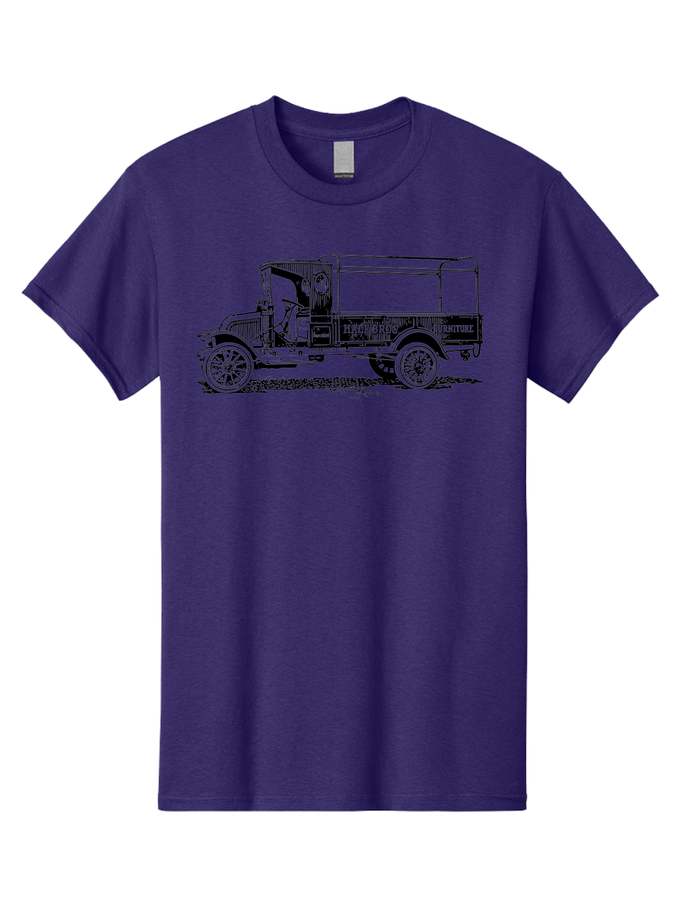 Hall-Bros-Furniture Men'S Graphic Tee, 100% Cotton, Comfortable Casual Summer Wear, Machine Washable, Vintage Truck, Antique Delivery Vehicle, Hale Bros Furniture, Classic Truck Design, Old Truck, Retro Transportation, Furniture Delivery, Aad792 3