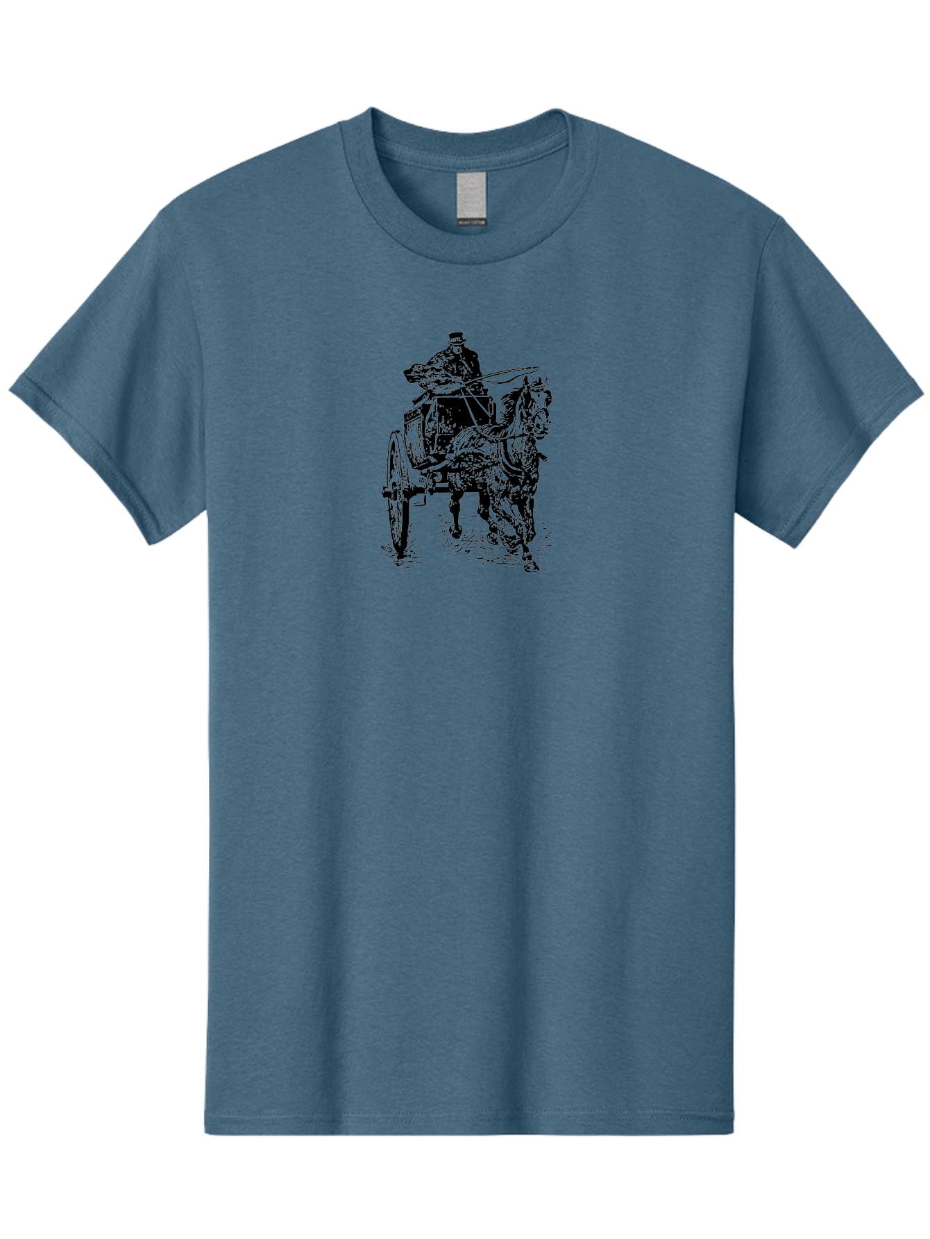 Horse-Drawn-Cart-1 Men'S Graphic Tee, 100% Cotton, Comfortable Casual Summer Wear, Machine Washable, Horse Drawn Carriage, Vintage Transportation, Horse Riding, Old-Fashioned Travel, Carriage Ride, Equestrian Art, Classic Illustration, Aad794 3