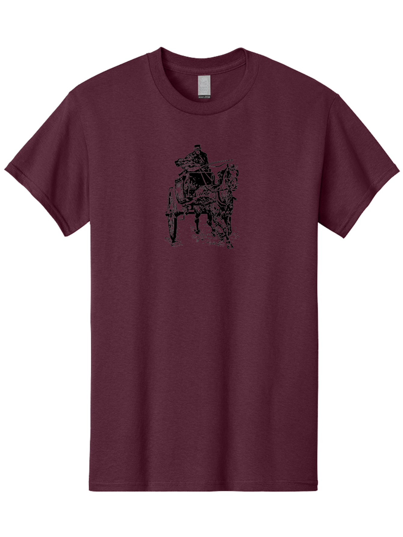 Horse-Drawn-Cart-1 Men'S Graphic Tee, 100% Cotton, Comfortable Casual Summer Wear, Machine Washable, Horse Drawn Carriage, Vintage Transportation, Horse Riding, Old-Fashioned Travel, Carriage Ride, Equestrian Art, Classic Illustration, Aad794 29