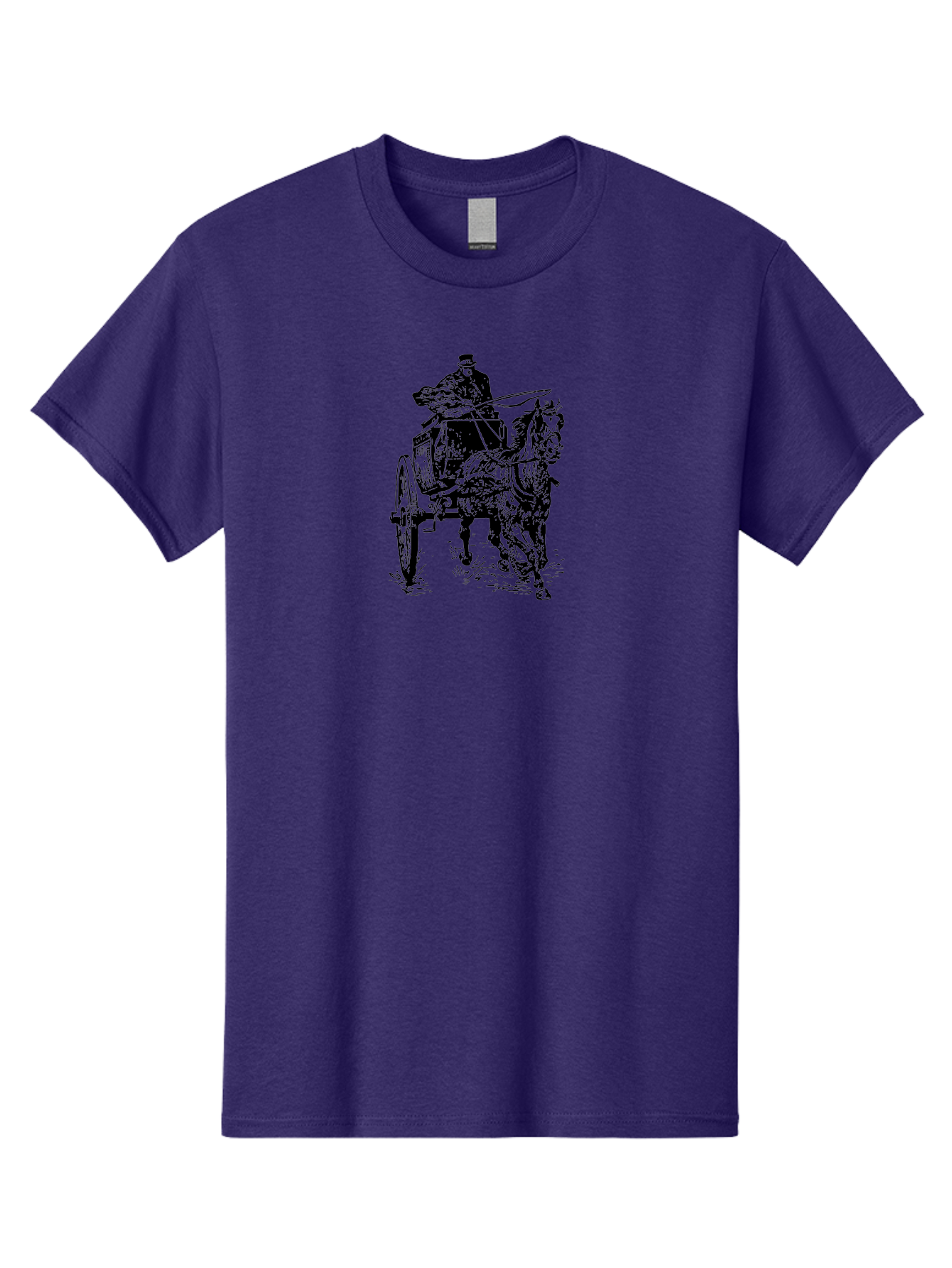 Horse-Drawn-Cart-1 Men'S Graphic Tee, 100% Cotton, Comfortable Casual Summer Wear, Machine Washable, Horse Drawn Carriage, Vintage Transportation, Horse Riding, Old-Fashioned Travel, Carriage Ride, Equestrian Art, Classic Illustration, Aad794 25