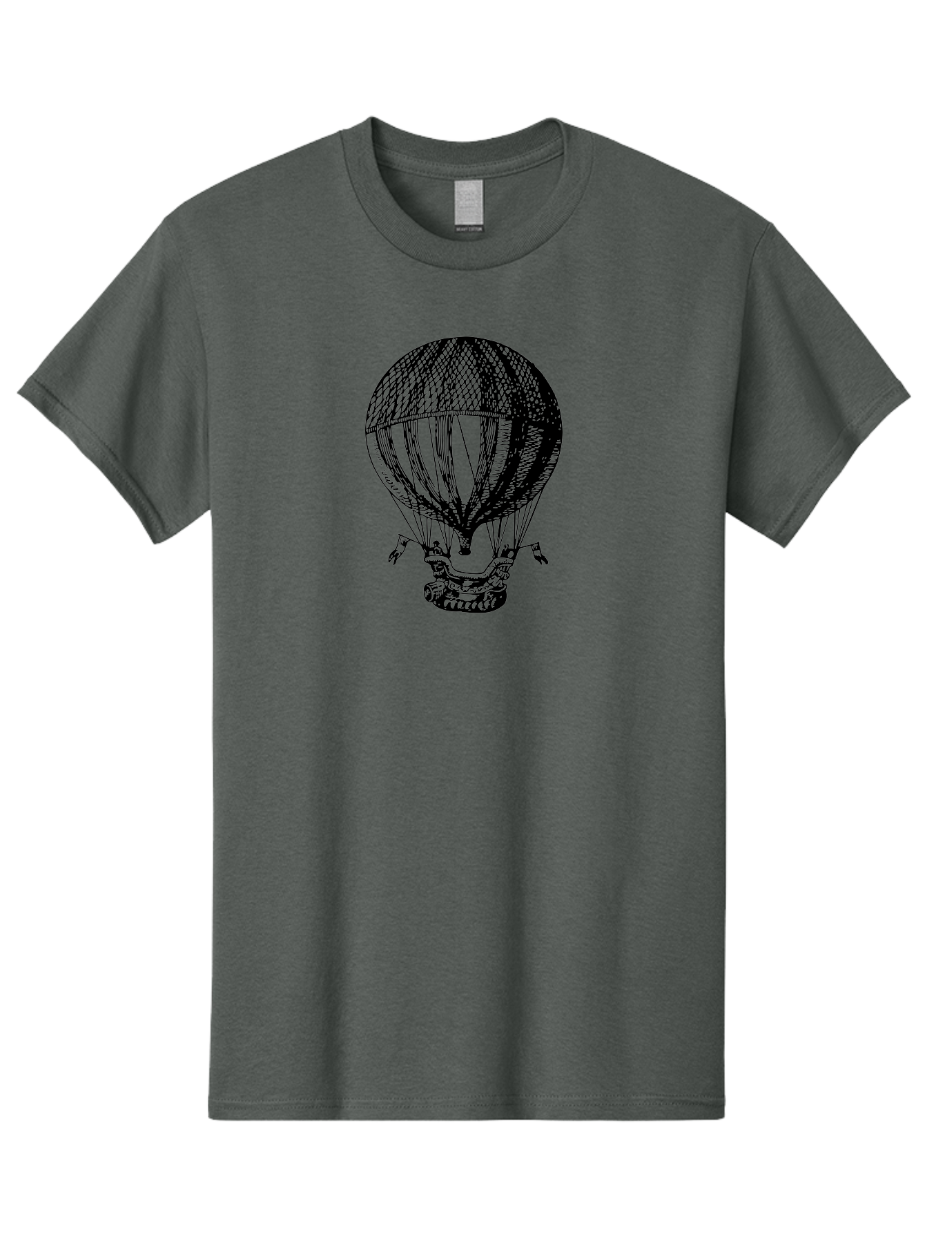 Hot-Air-Balloon-1 Men'S Graphic Tee, 100% Cotton, Comfortable Casual Summer Wear, Machine Washable, Vintage Hot Air Balloon, Retro Illustration, Adventurous Flight, Historic Aircraft, Flying High, Serene Landscape, Nostalgic Feel, Classic Art Aad796 29