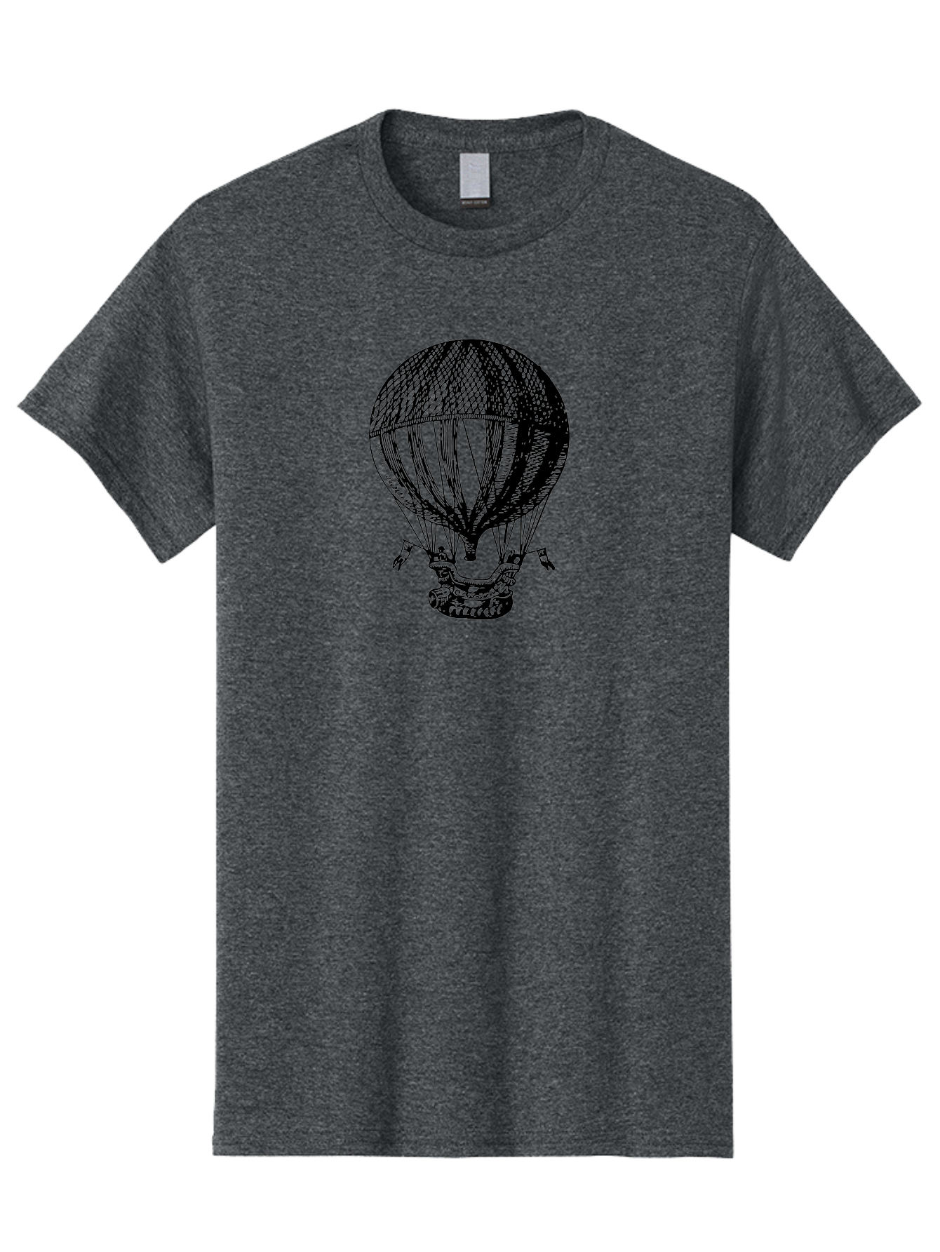 Hot-Air-Balloon-1 Men'S Graphic Tee, 100% Cotton, Comfortable Casual Summer Wear, Machine Washable, Vintage Hot Air Balloon, Retro Illustration, Adventurous Flight, Historic Aircraft, Flying High, Serene Landscape, Nostalgic Feel, Classic Art Aad796 3