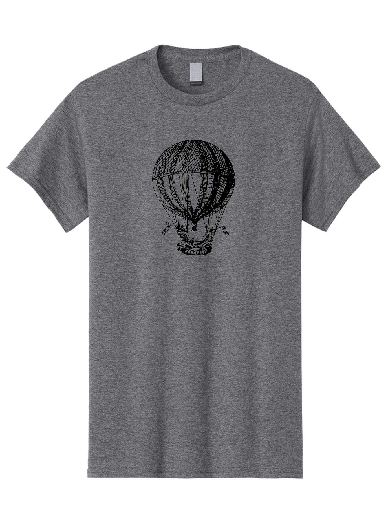 Hot-Air-Balloon-1 Men'S Graphic Tee, 100% Cotton, Comfortable Casual Summer Wear, Machine Washable, Vintage Hot Air Balloon, Retro Illustration, Adventurous Flight, Historic Aircraft, Flying High, Serene Landscape, Nostalgic Feel, Classic Art Aad796 23