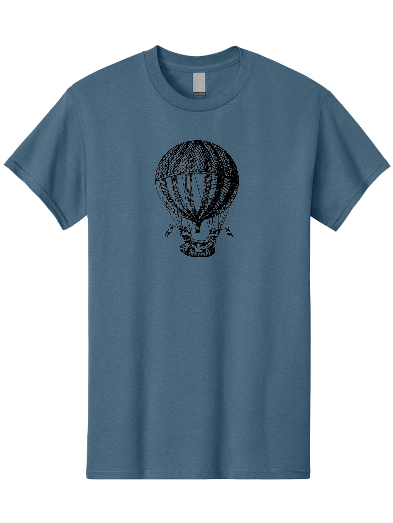 Hot-Air-Balloon-1 Men'S Graphic Tee, 100% Cotton, Comfortable Casual Summer Wear, Machine Washable, Vintage Hot Air Balloon, Retro Illustration, Adventurous Flight, Historic Aircraft, Flying High, Serene Landscape, Nostalgic Feel, Classic Art Aad796 25