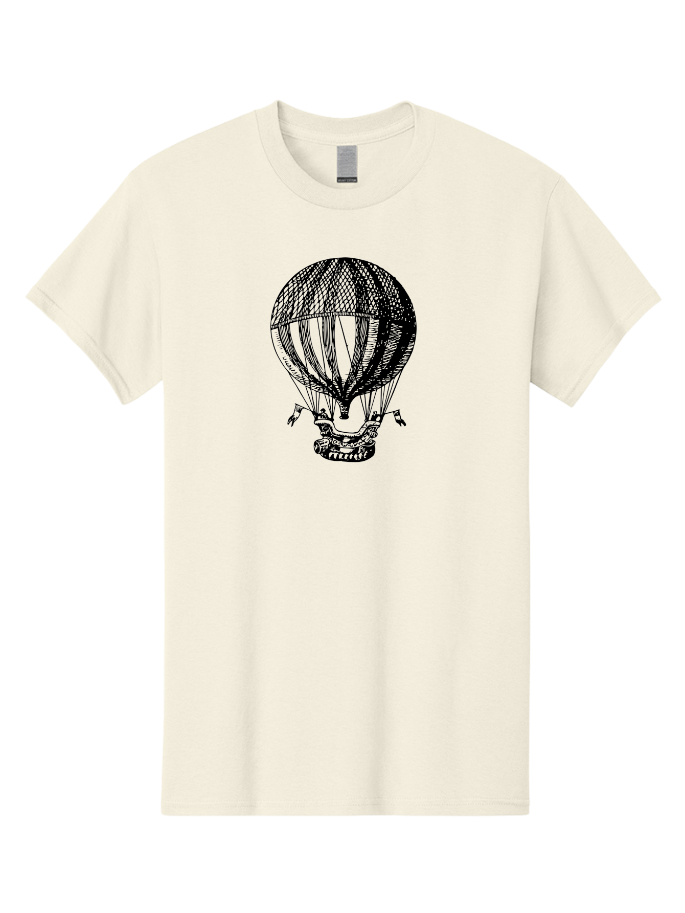 Hot-Air-Balloon-1 Men'S Graphic Tee, 100% Cotton, Comfortable Casual Summer Wear, Machine Washable, Vintage Hot Air Balloon, Retro Illustration, Adventurous Flight, Historic Aircraft, Flying High, Serene Landscape, Nostalgic Feel, Classic Art Aad796 15