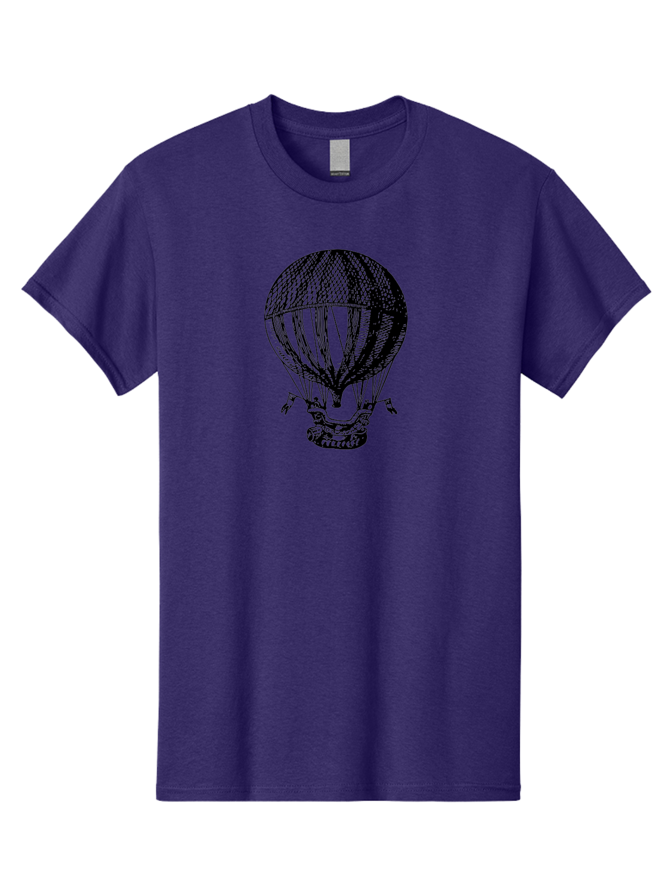 Hot-Air-Balloon-1 Men'S Graphic Tee, 100% Cotton, Comfortable Casual Summer Wear, Machine Washable, Vintage Hot Air Balloon, Retro Illustration, Adventurous Flight, Historic Aircraft, Flying High, Serene Landscape, Nostalgic Feel, Classic Art Aad796 7