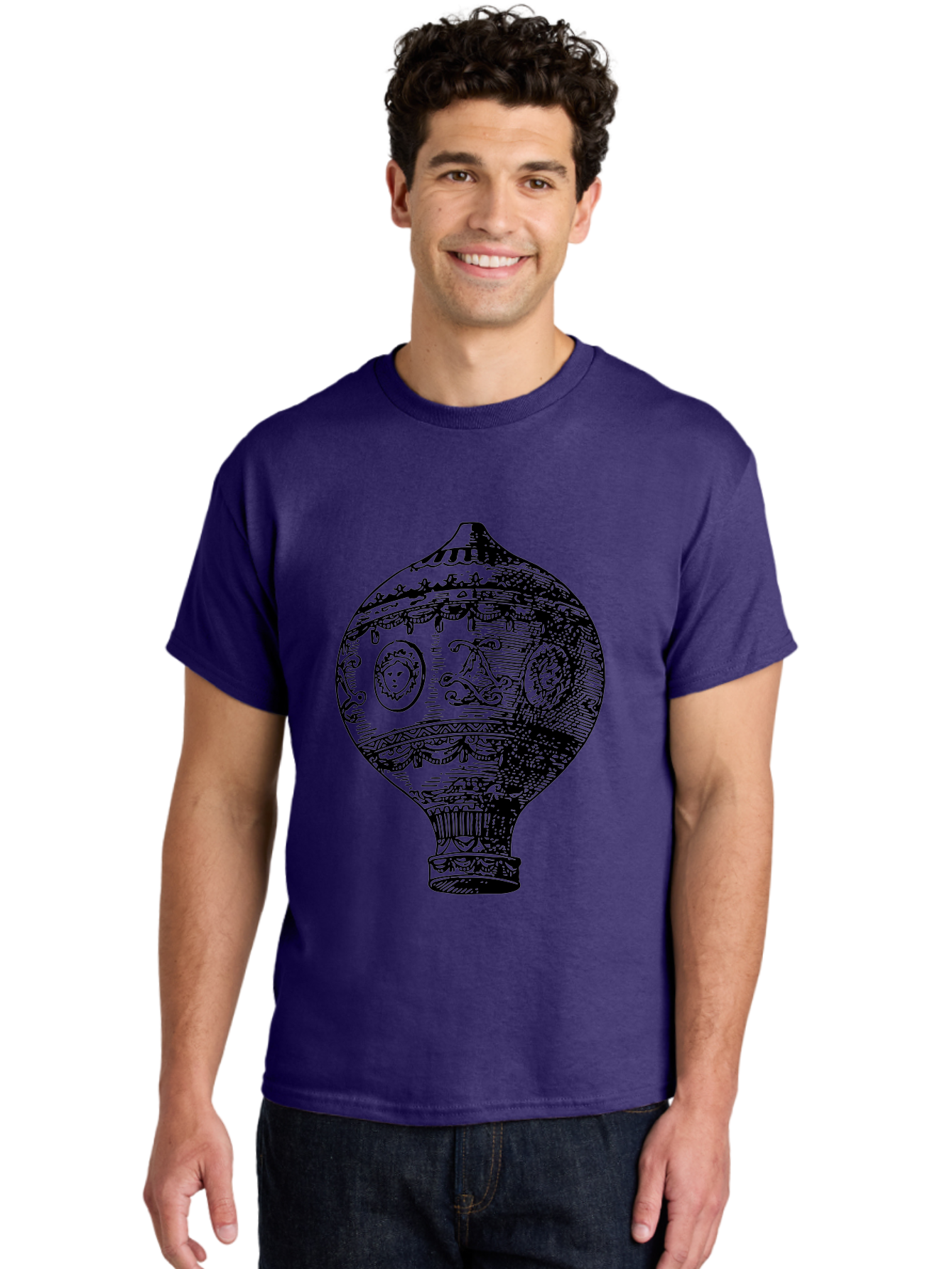 Ornate-Vase Men'S Graphic Tee, 100% Cotton, Comfortable Casual Summer Wear, Machine Washable, Perfume Bottle, Vintage Bottle, Ornate Design, Black Illustration, Decorative Art, Antique Style, Luxury Fragrance, Intricate Details, Aad799 4