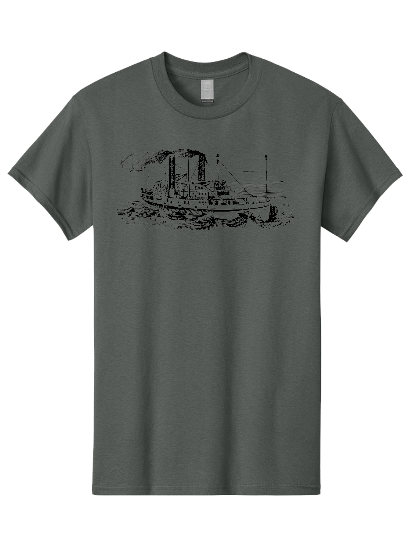 Paddle-Steamer Men'S Graphic Tee, 100% Cotton, Comfortable Casual Summer Wear, Machine Washable, Steamboat On The Water, Paddle Wheel, Vintage Illustration, Historic Vessel, Maritime History, Classic Design, Retro Style, Aad800 27