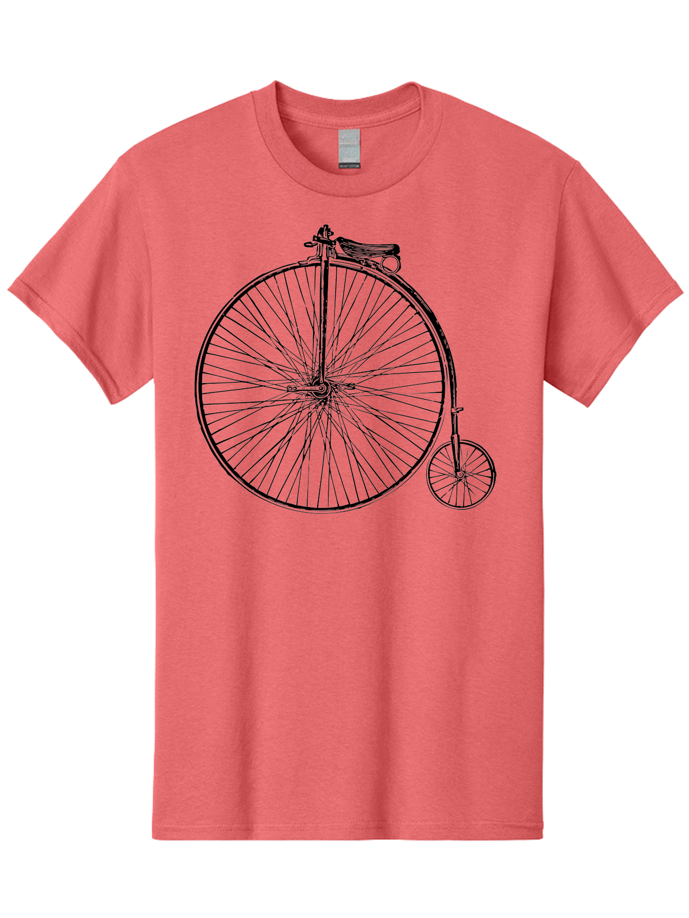 Penny-Farthing-Bicycle Men'S Graphic Tee, 100% Cotton, Comfortable Casual Summer Wear, Machine Washable, Vintage Bicycle, Penny Farthing Design, Classic Cycle, Historic Bike, Large Front Wheel, Small Rear Wheel, Antique Transport, Aad801 15