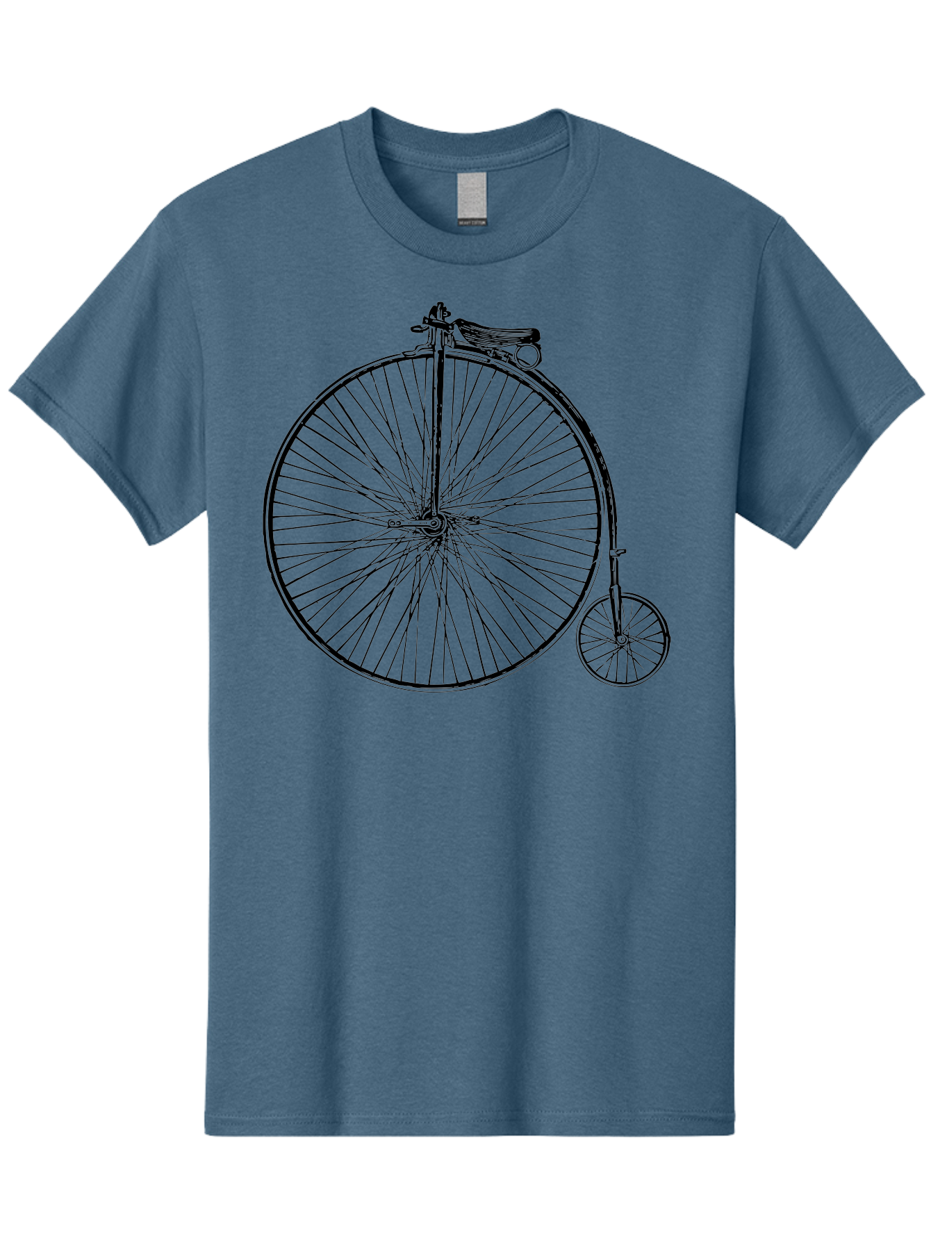 Penny-Farthing-Bicycle Men'S Graphic Tee, 100% Cotton, Comfortable Casual Summer Wear, Machine Washable, Vintage Bicycle, Penny Farthing Design, Classic Cycle, Historic Bike, Large Front Wheel, Small Rear Wheel, Antique Transport, Aad801 5