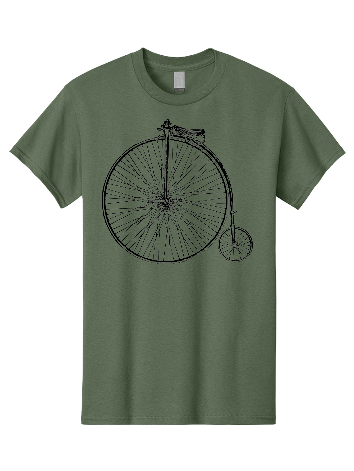 Penny-Farthing-Bicycle Men'S Graphic Tee, 100% Cotton, Comfortable Casual Summer Wear, Machine Washable, Vintage Bicycle, Penny Farthing Design, Classic Cycle, Historic Bike, Large Front Wheel, Small Rear Wheel, Antique Transport, Aad801 29