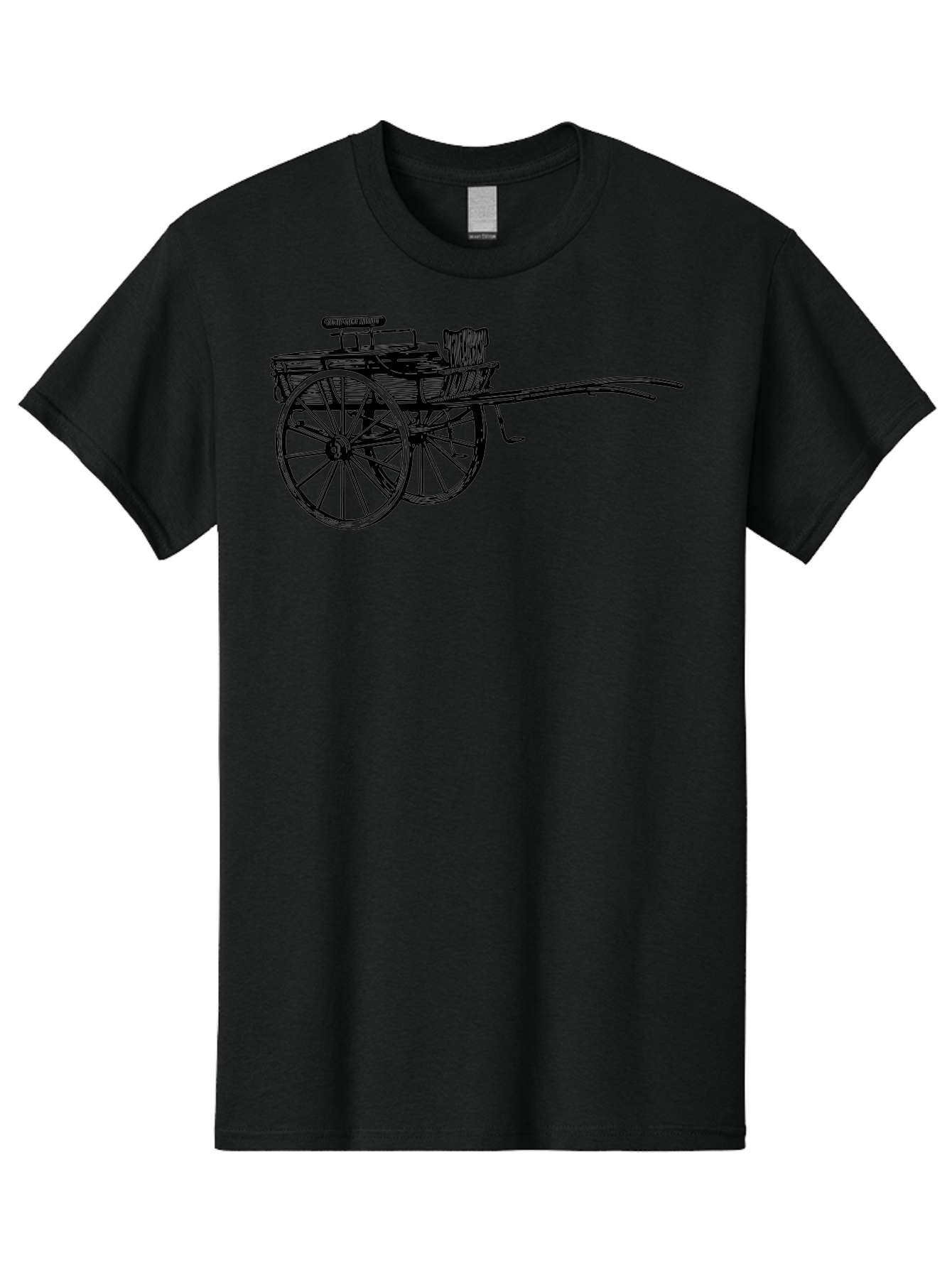 Rickshaw-Illustration Men'S Graphic Tee, 100% Cotton, Comfortable Casual Summer Wear, Machine Washable, Vintage Rickshaw, Traditional Transportation, Old-Fashioned Vehicle, Wooden Cart, Hand-Drawn Carriage, Classic Design, Retro Style, Aad802 23