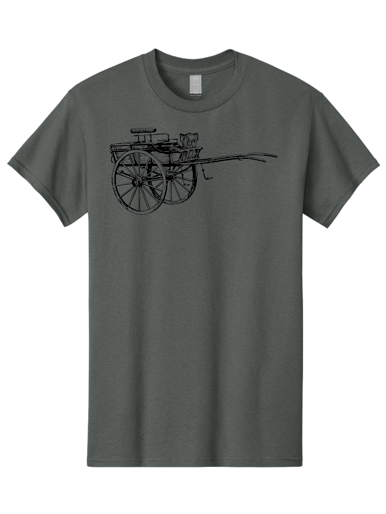 Rickshaw-Illustration Men'S Graphic Tee, 100% Cotton, Comfortable Casual Summer Wear, Machine Washable, Vintage Rickshaw, Traditional Transportation, Old-Fashioned Vehicle, Wooden Cart, Hand-Drawn Carriage, Classic Design, Retro Style, Aad802 7