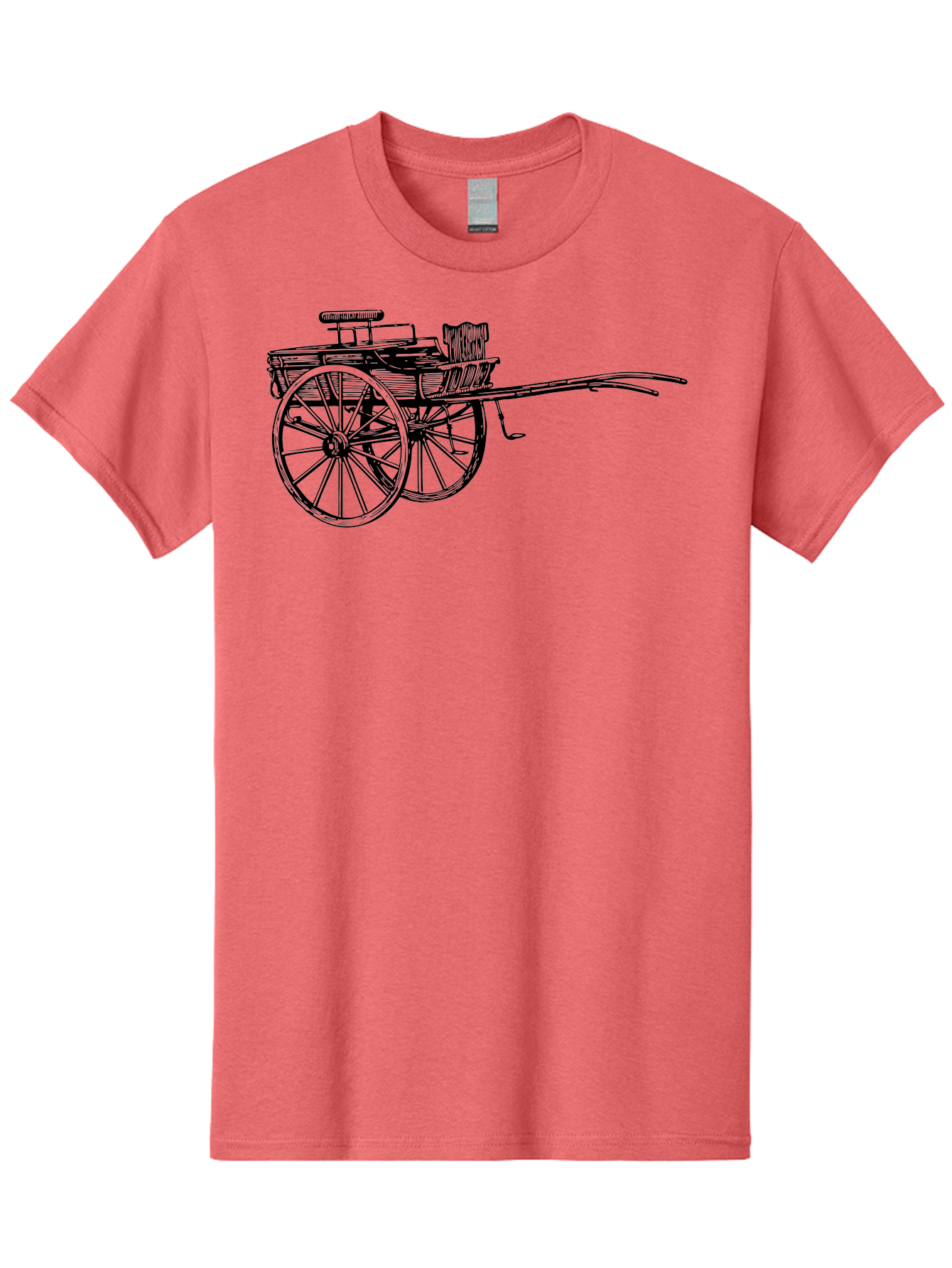 Rickshaw-Illustration Men'S Graphic Tee, 100% Cotton, Comfortable Casual Summer Wear, Machine Washable, Vintage Rickshaw, Traditional Transportation, Old-Fashioned Vehicle, Wooden Cart, Hand-Drawn Carriage, Classic Design, Retro Style, Aad802 3