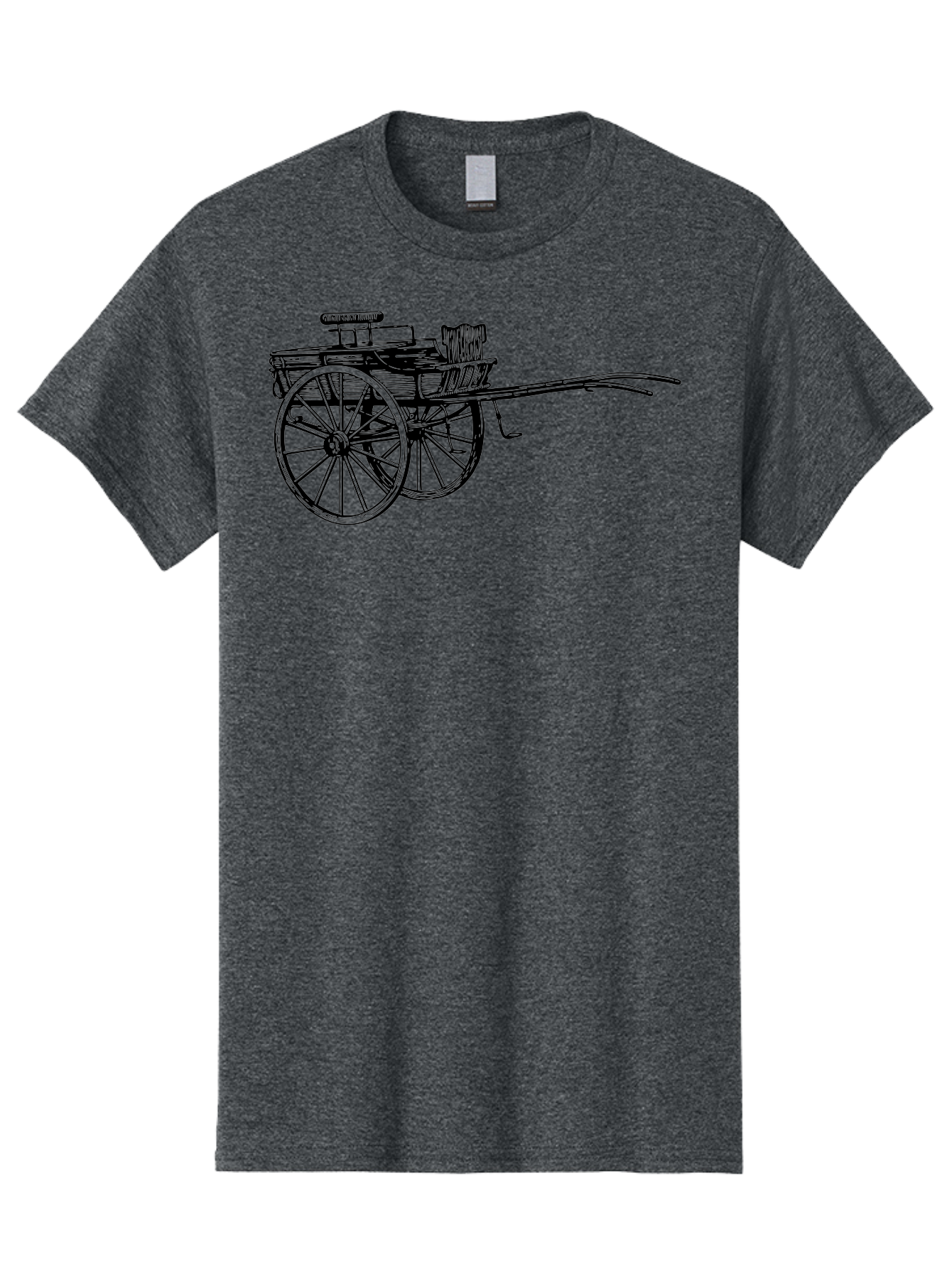 Rickshaw-Illustration Men'S Graphic Tee, 100% Cotton, Comfortable Casual Summer Wear, Machine Washable, Vintage Rickshaw, Traditional Transportation, Old-Fashioned Vehicle, Wooden Cart, Hand-Drawn Carriage, Classic Design, Retro Style, Aad802 11