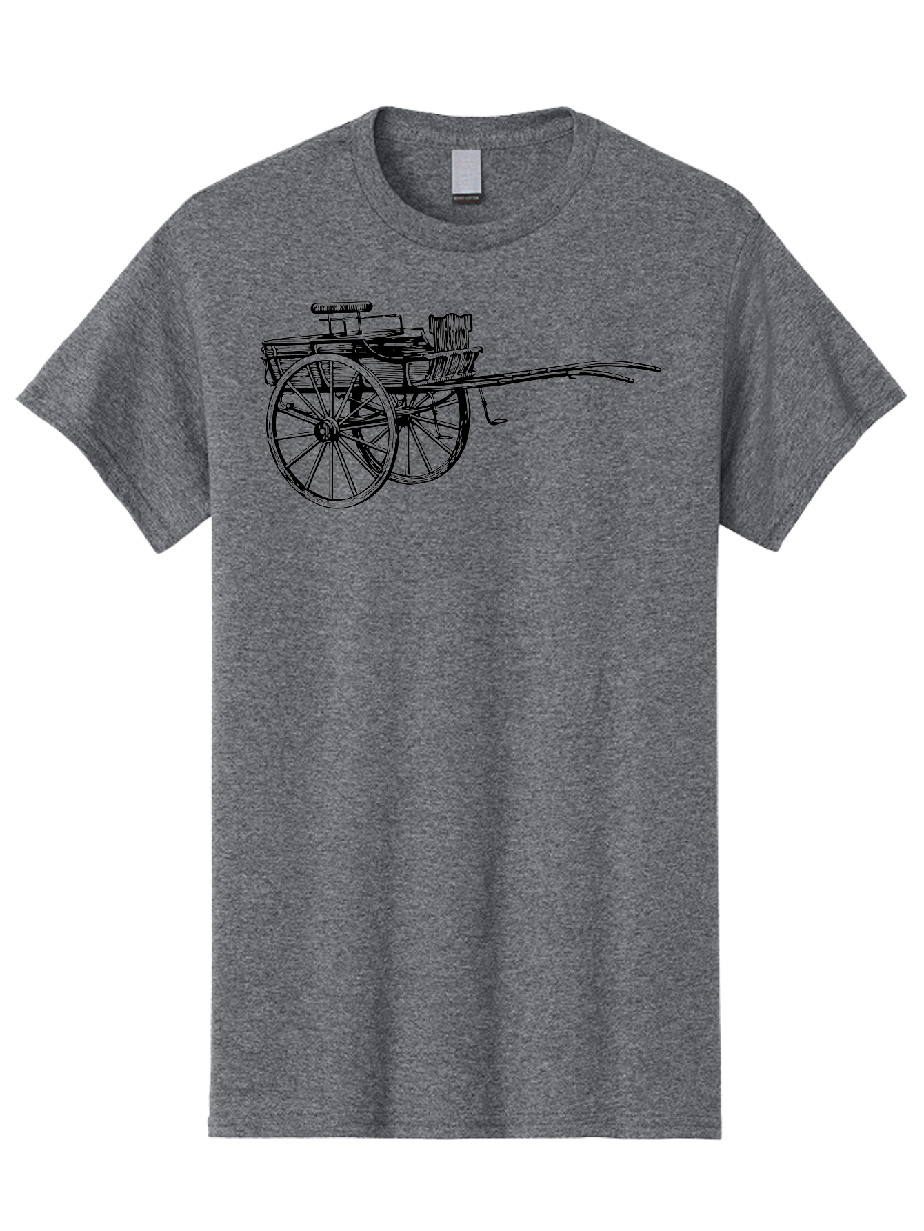 Rickshaw-Illustration Men'S Graphic Tee, 100% Cotton, Comfortable Casual Summer Wear, Machine Washable, Vintage Rickshaw, Traditional Transportation, Old-Fashioned Vehicle, Wooden Cart, Hand-Drawn Carriage, Classic Design, Retro Style, Aad802 13