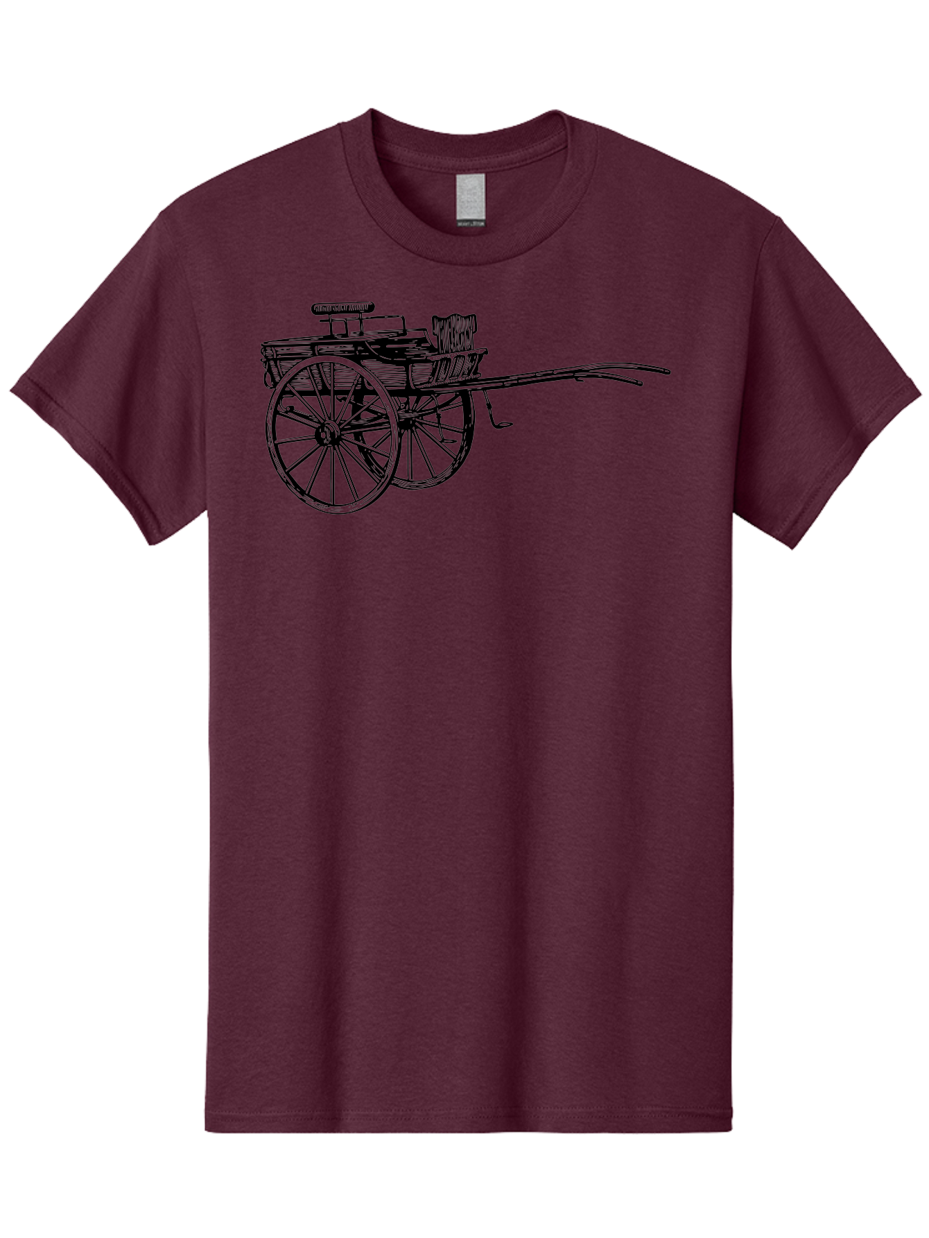 Rickshaw-Illustration Men'S Graphic Tee, 100% Cotton, Comfortable Casual Summer Wear, Machine Washable, Vintage Rickshaw, Traditional Transportation, Old-Fashioned Vehicle, Wooden Cart, Hand-Drawn Carriage, Classic Design, Retro Style, Aad802 29