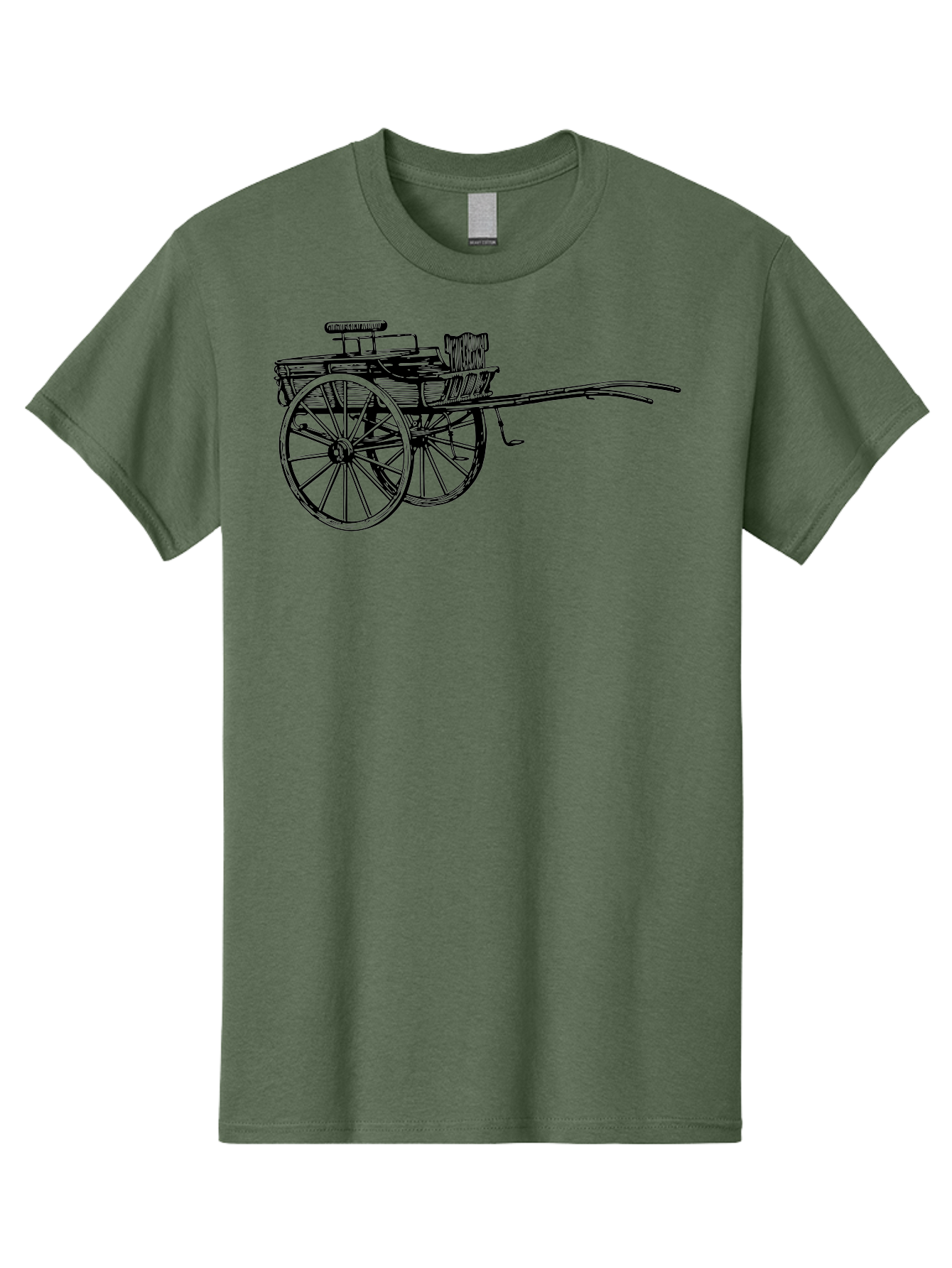 Rickshaw-Illustration Men'S Graphic Tee, 100% Cotton, Comfortable Casual Summer Wear, Machine Washable, Vintage Rickshaw, Traditional Transportation, Old-Fashioned Vehicle, Wooden Cart, Hand-Drawn Carriage, Classic Design, Retro Style, Aad802 15