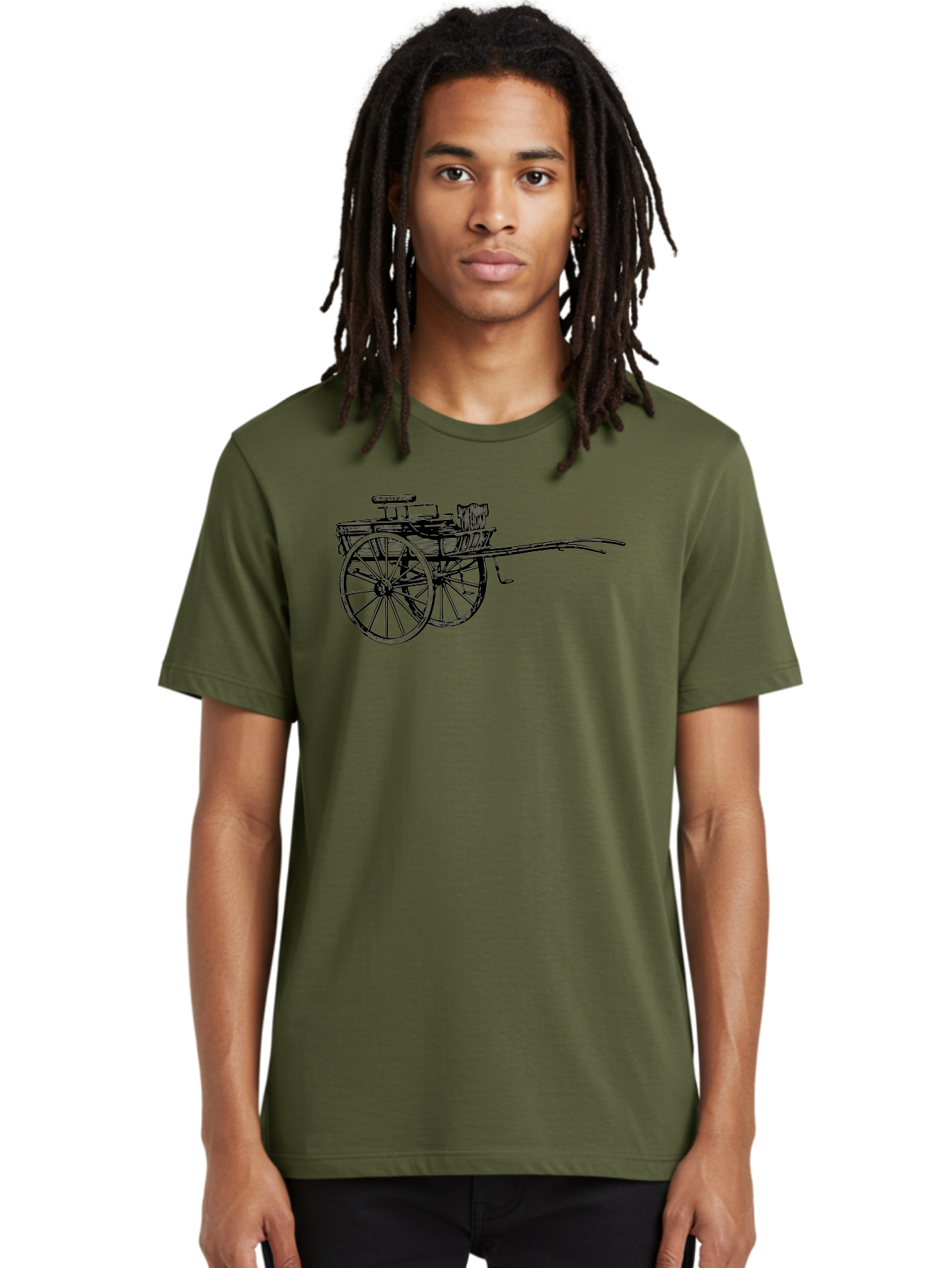 Rickshaw-Illustration Men'S Graphic Tee, 100% Cotton, Comfortable Casual Summer Wear, Machine Washable, Vintage Rickshaw, Traditional Transportation, Old-Fashioned Vehicle, Wooden Cart, Hand-Drawn Carriage, Classic Design, Retro Style, Aad802 16