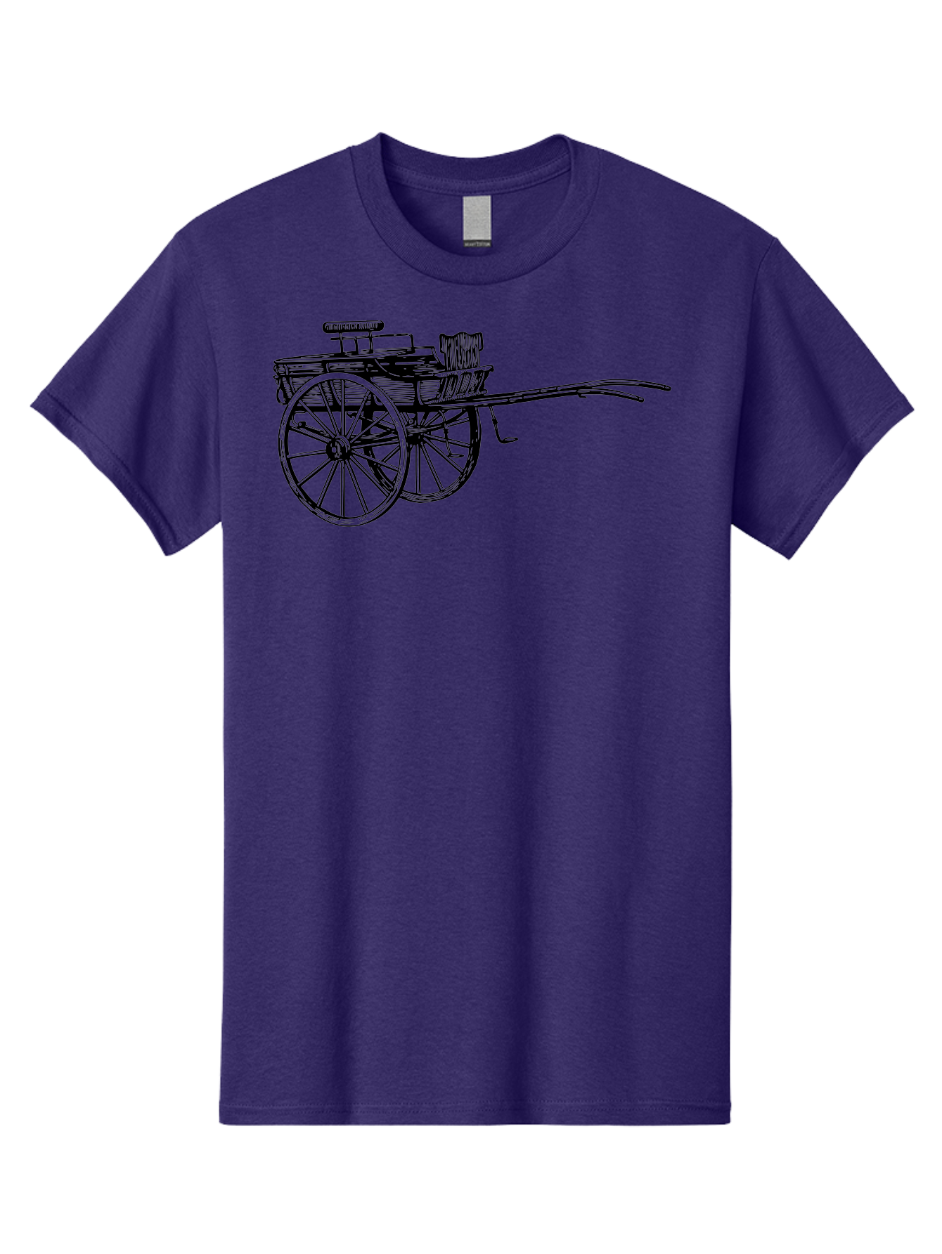 Rickshaw-Illustration Men'S Graphic Tee, 100% Cotton, Comfortable Casual Summer Wear, Machine Washable, Vintage Rickshaw, Traditional Transportation, Old-Fashioned Vehicle, Wooden Cart, Hand-Drawn Carriage, Classic Design, Retro Style, Aad802 25