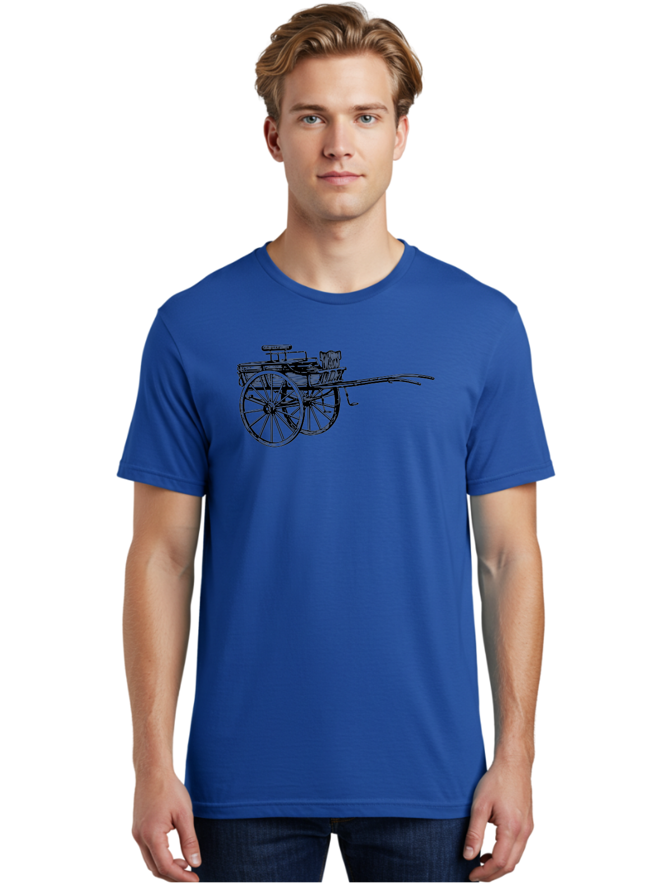 Rickshaw-Illustration Men'S Graphic Tee, 100% Cotton, Comfortable Casual Summer Wear, Machine Washable, Vintage Rickshaw, Traditional Transportation, Old-Fashioned Vehicle, Wooden Cart, Hand-Drawn Carriage, Classic Design, Retro Style, Aad802 28