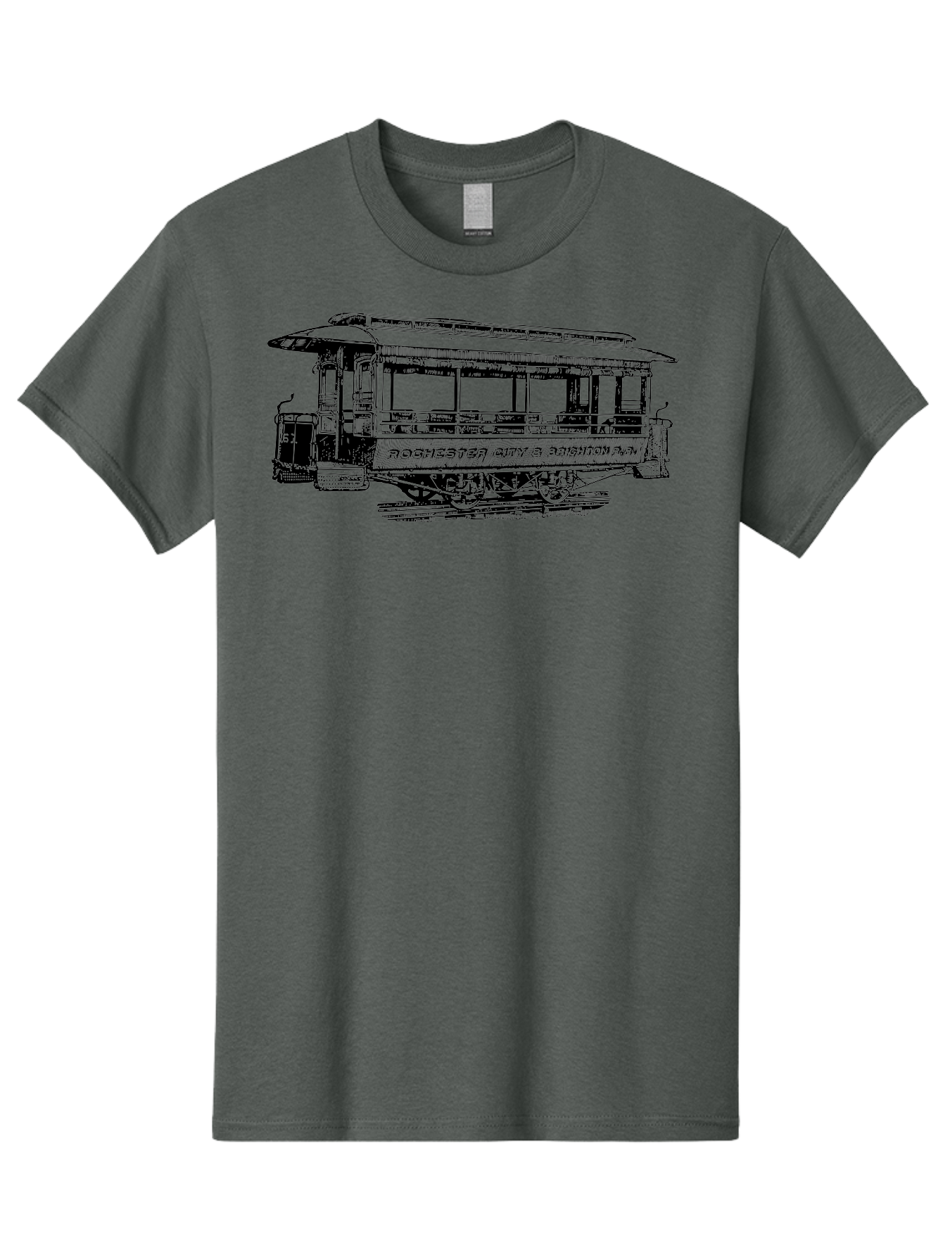 Rochester-City-Brighton-Railroad Men'S Graphic Tee, 100% Cotton, Comfortable Casual Summer Wear, Machine Washable, Vintage Trolley, Railway Transportation, Rochester City & Brighton Railroad, Historic Streetcar, Classic Transportation, Aad803 7