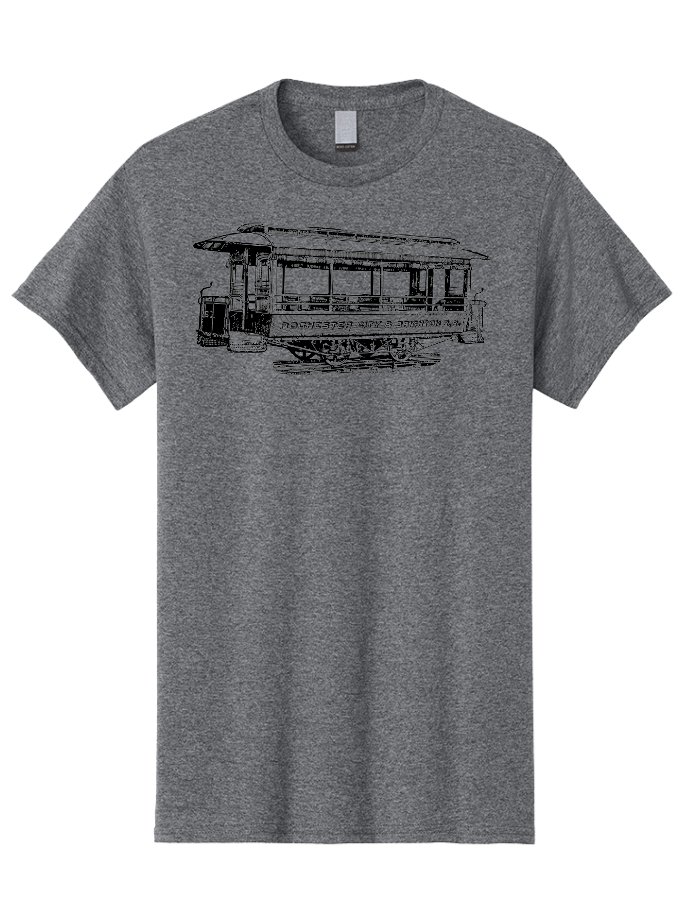 Rochester-City-Brighton-Railroad Men'S Graphic Tee, 100% Cotton, Comfortable Casual Summer Wear, Machine Washable, Vintage Trolley, Railway Transportation, Rochester City & Brighton Railroad, Historic Streetcar, Classic Transportation, Aad803 11
