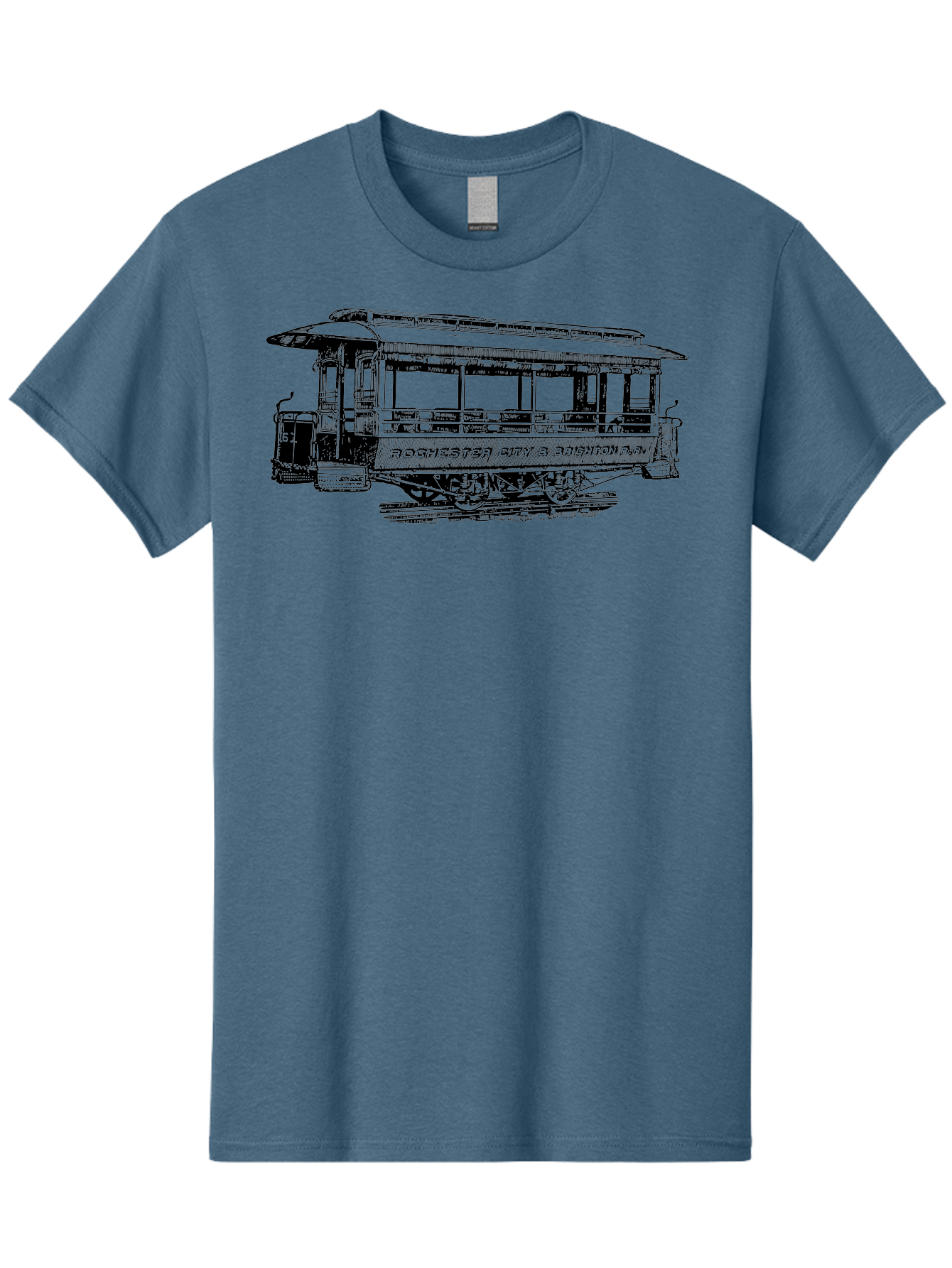 Rochester-City-Brighton-Railroad Men'S Graphic Tee, 100% Cotton, Comfortable Casual Summer Wear, Machine Washable, Vintage Trolley, Railway Transportation, Rochester City & Brighton Railroad, Historic Streetcar, Classic Transportation, Aad803 15